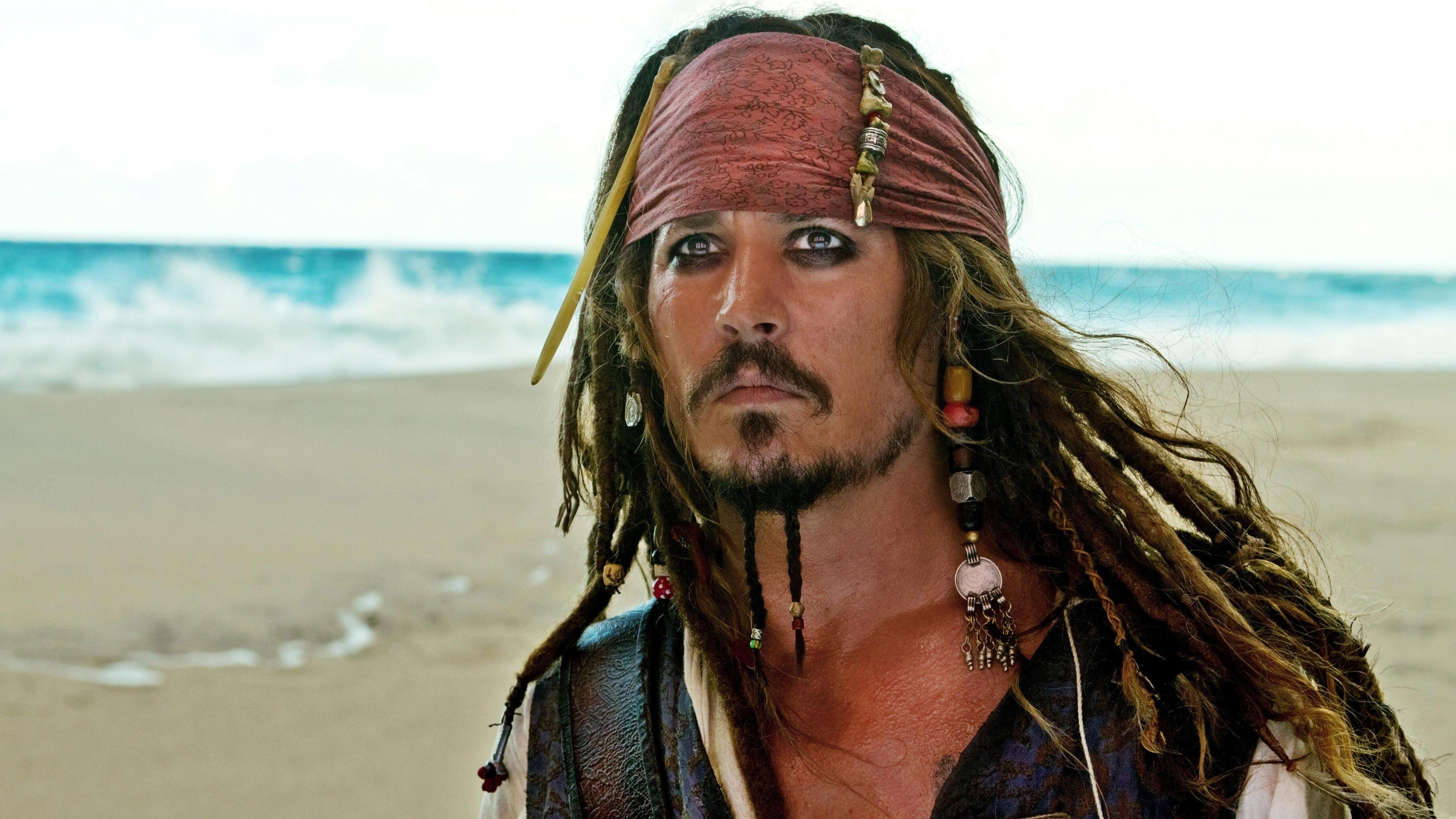 Captain Jack Sparrow from Pirates of the Caribbean 4K HD Wallpaper