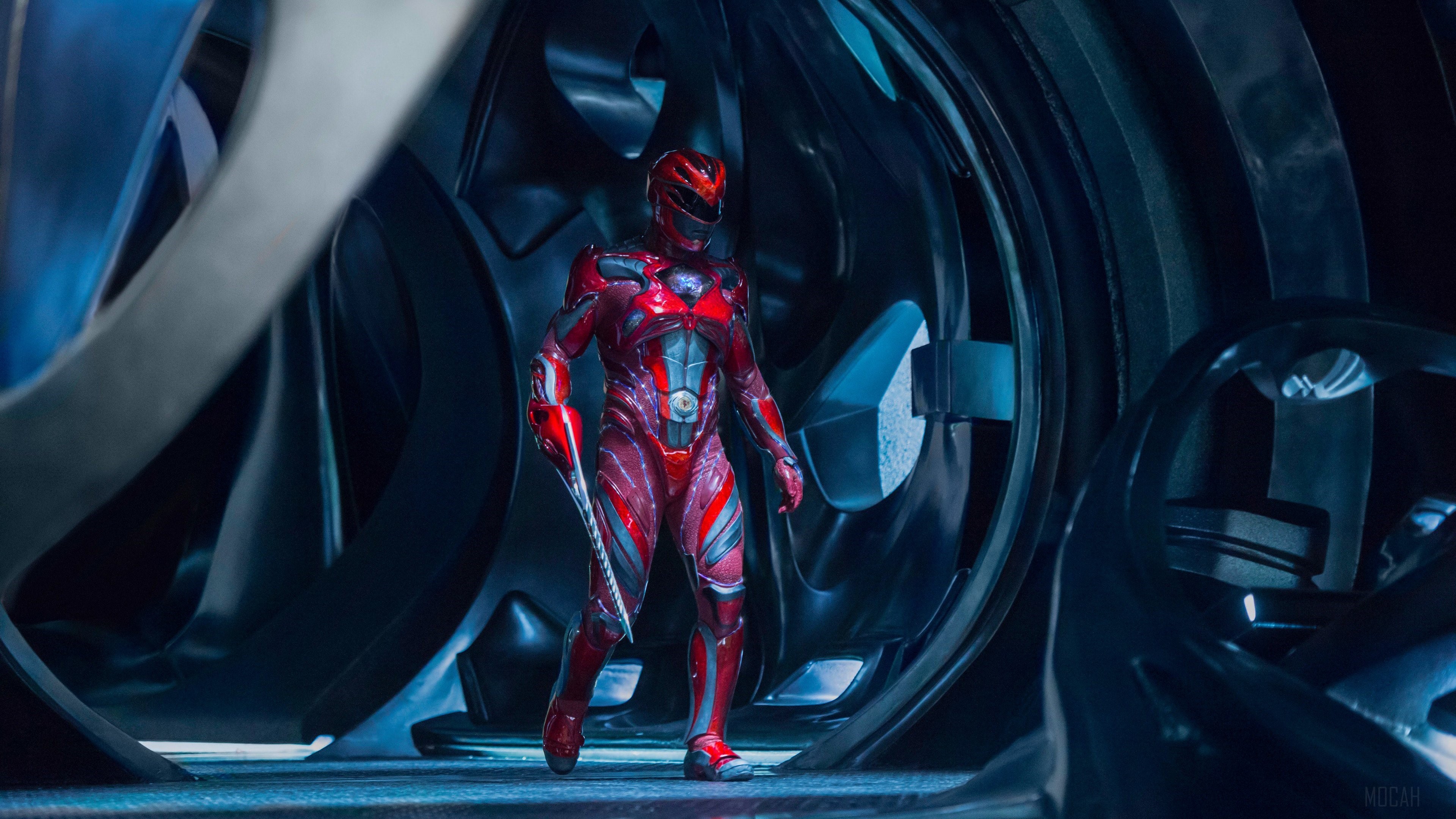 Red Power Ranger in futuristic armor HD Wallpaper