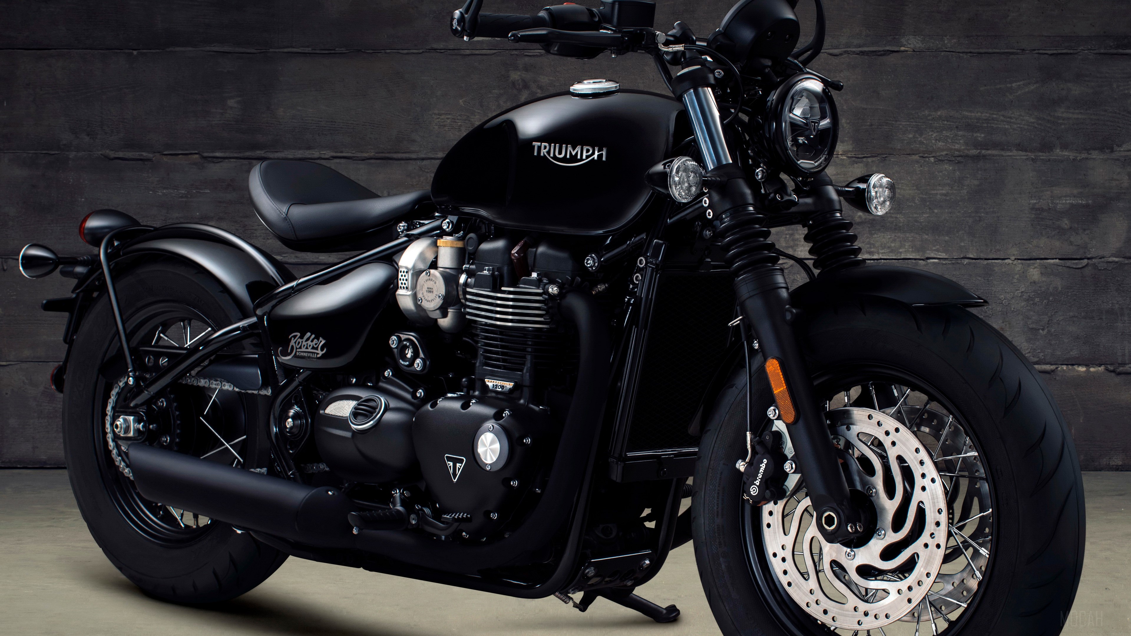 Triumph Bonneville Bobber Black 2017 HD Wallpaper