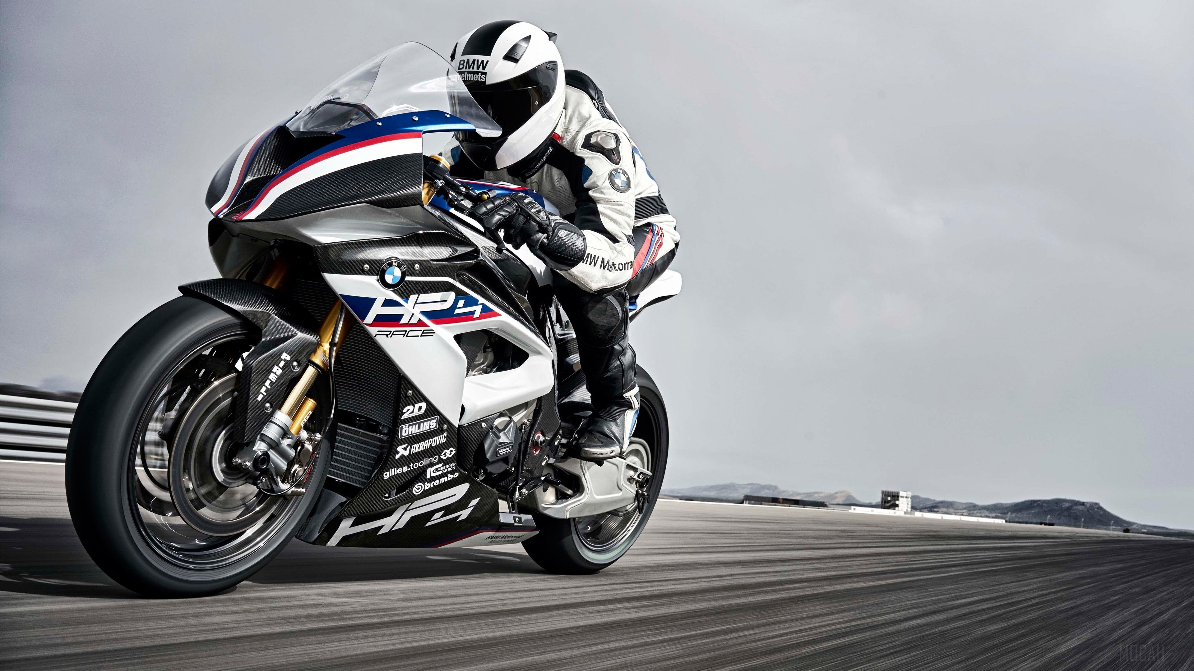 BMW HP4 Race Motorcycle on Track HD Wallpaper