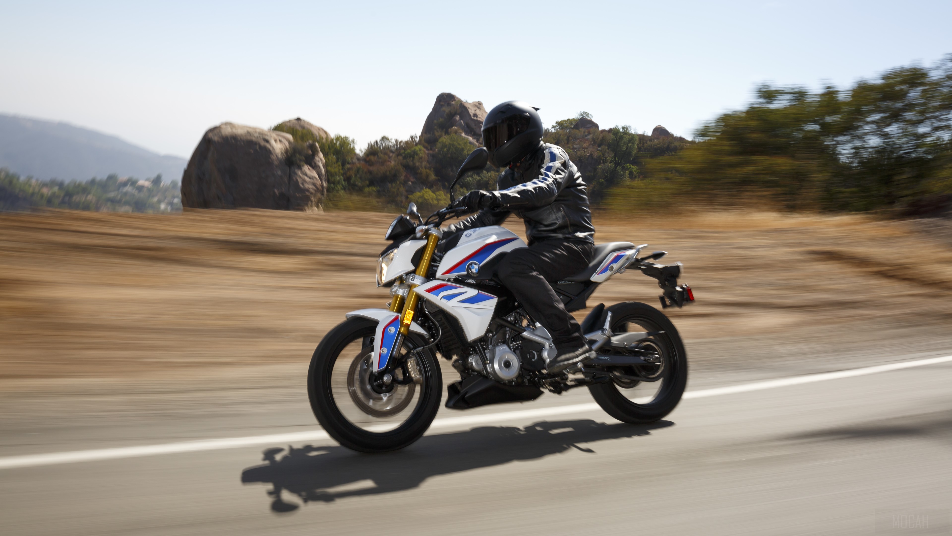 BMW G 310 R motorcycle on a road HD Wallpaper