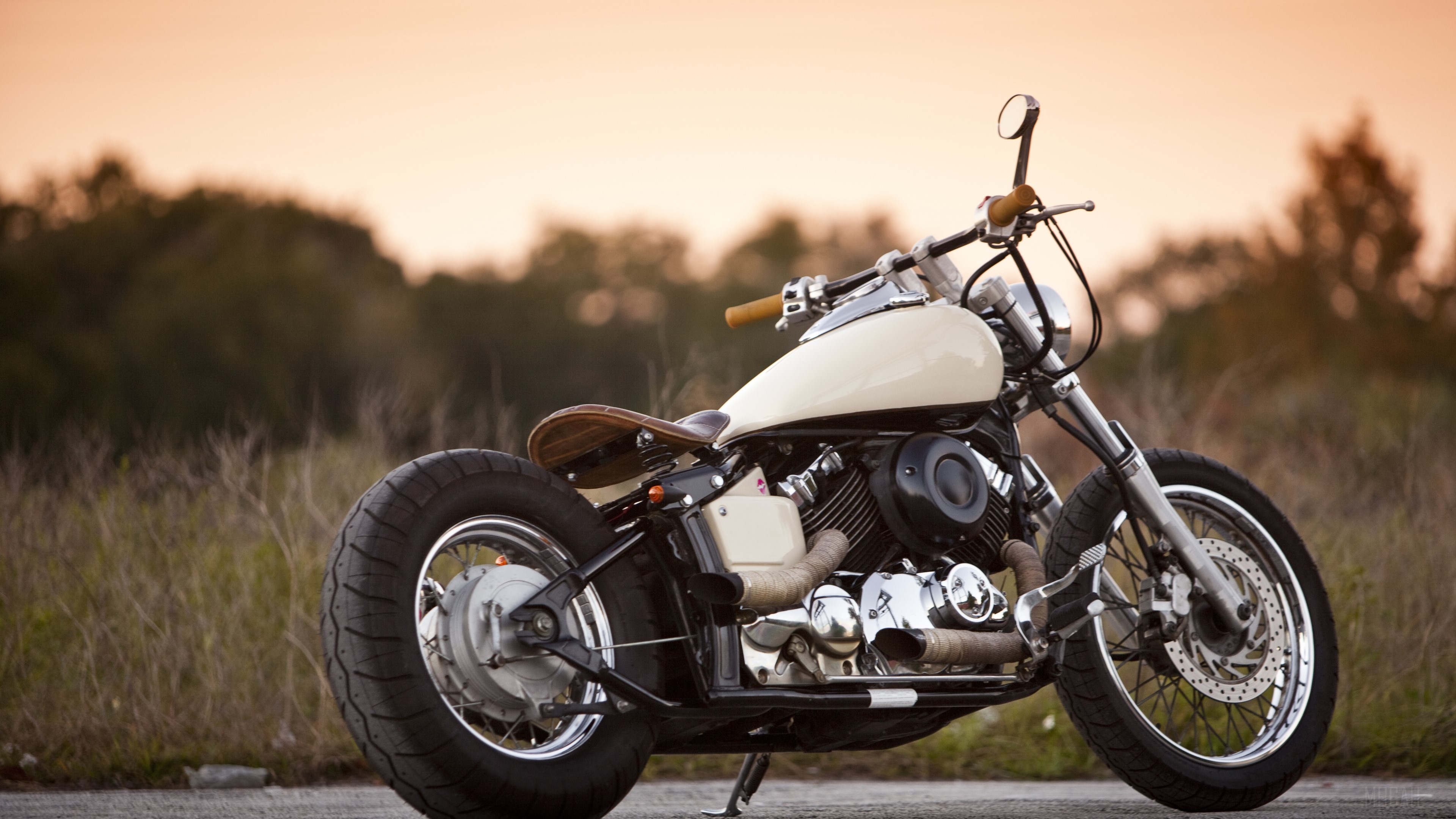 Yamaha V Star 650 Custom Motorcycle 4K HD Wallpaper