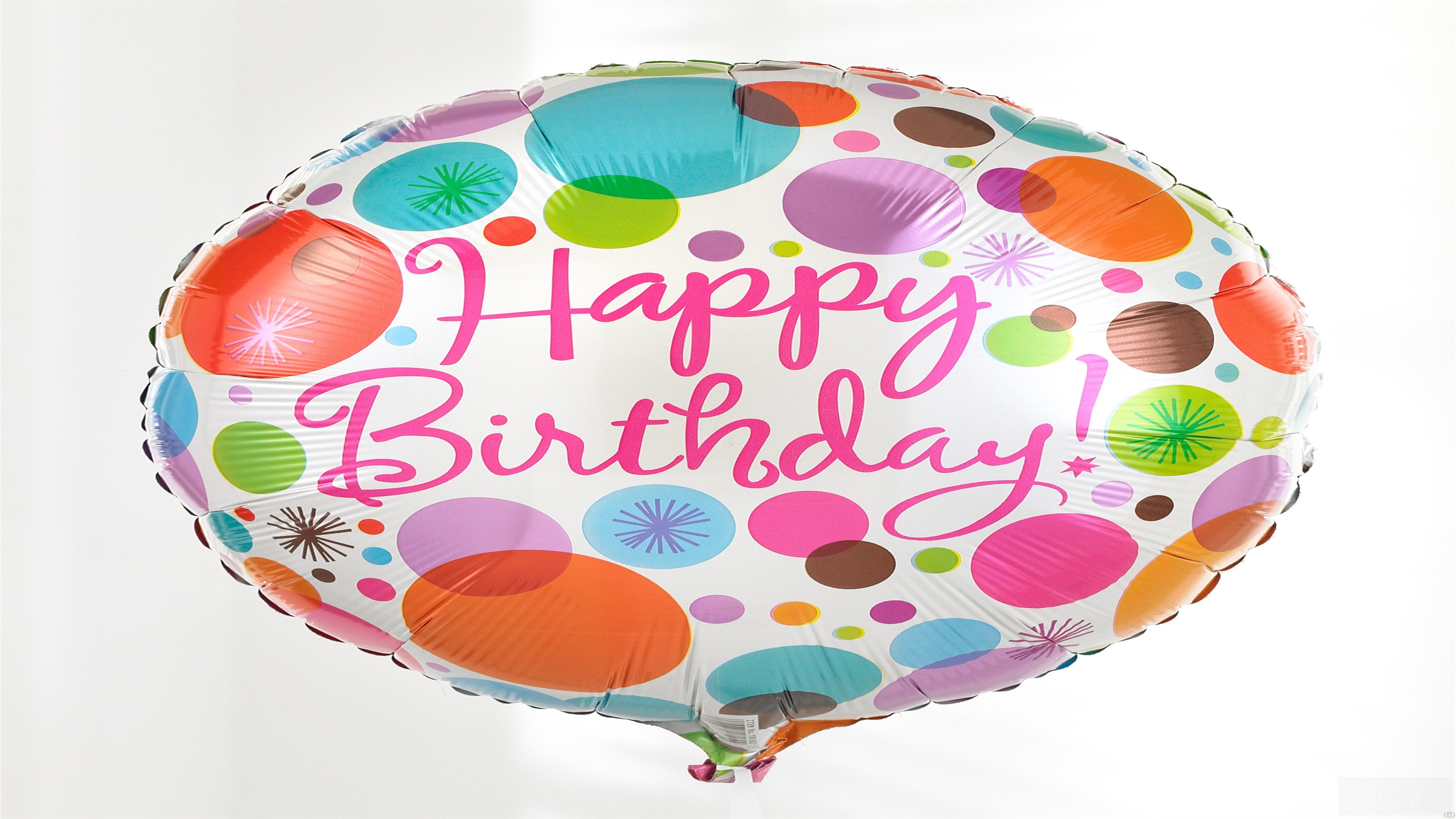 Happy Birthday Balloon with Polka Dots 4K HD Wallpaper