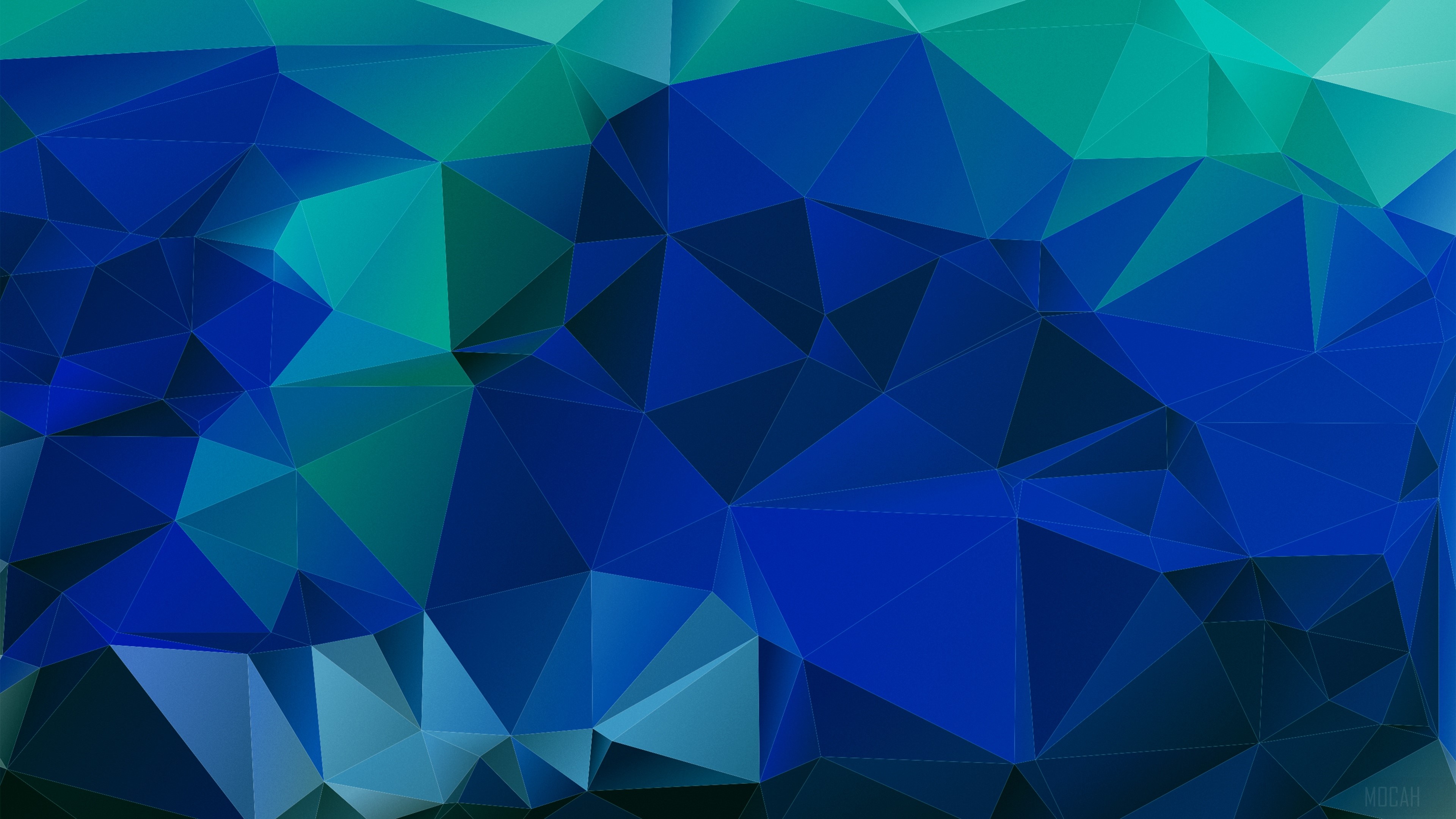 Abstract blue and green geometric low poly texture 4K HD Wallpaper