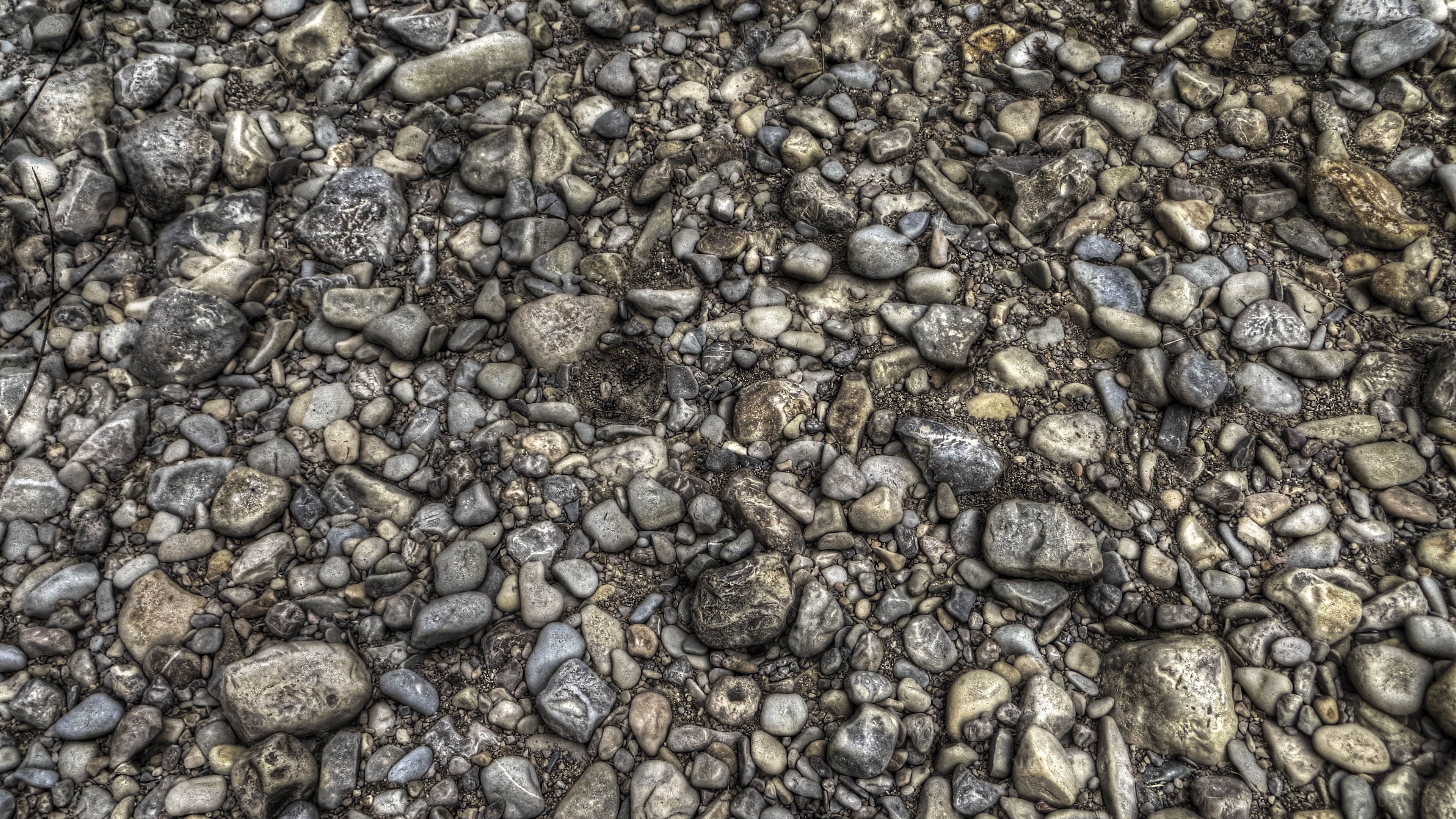 Texture of stones and pebbles, 4K HD Wallpaper