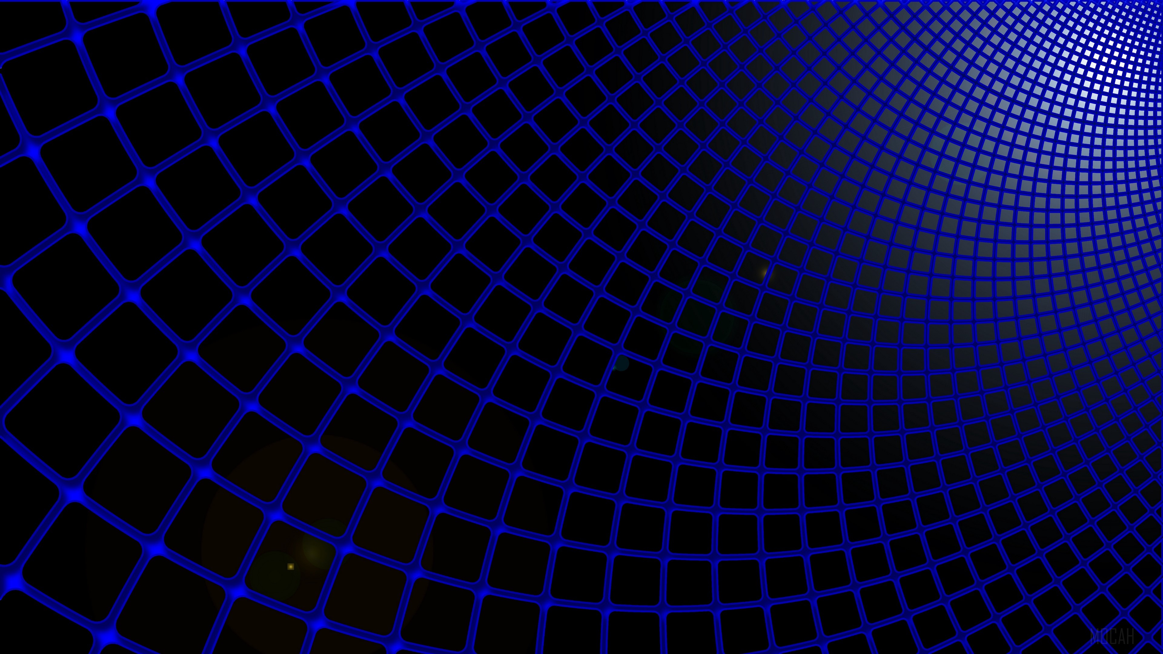 Blue grid on black background 4K HD Wallpaper