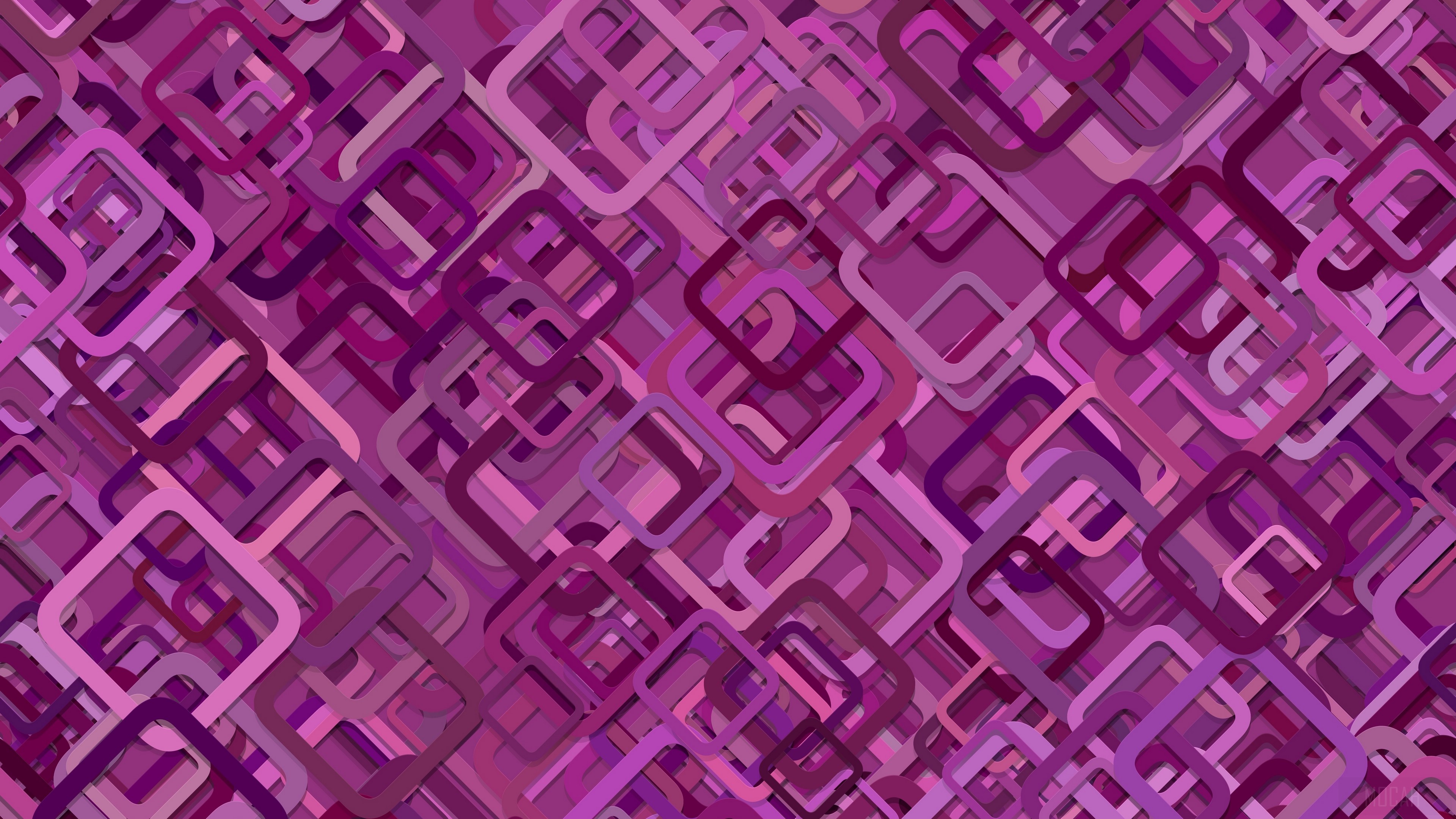 Purple Rounded Square Shapes Pattern 4K HD Wallpaper