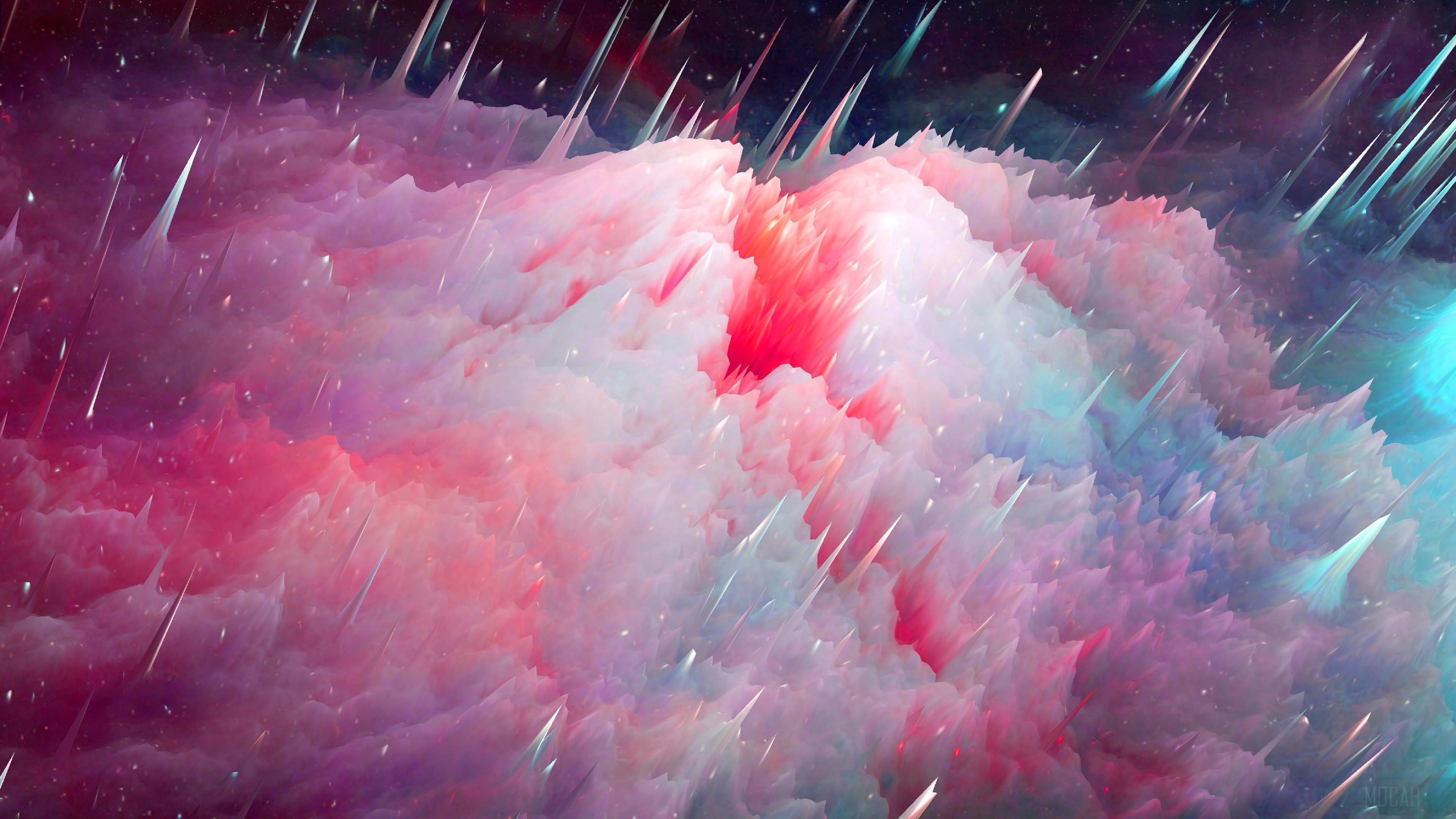 Abstract space nebula with streaks of light HD Wallpaper