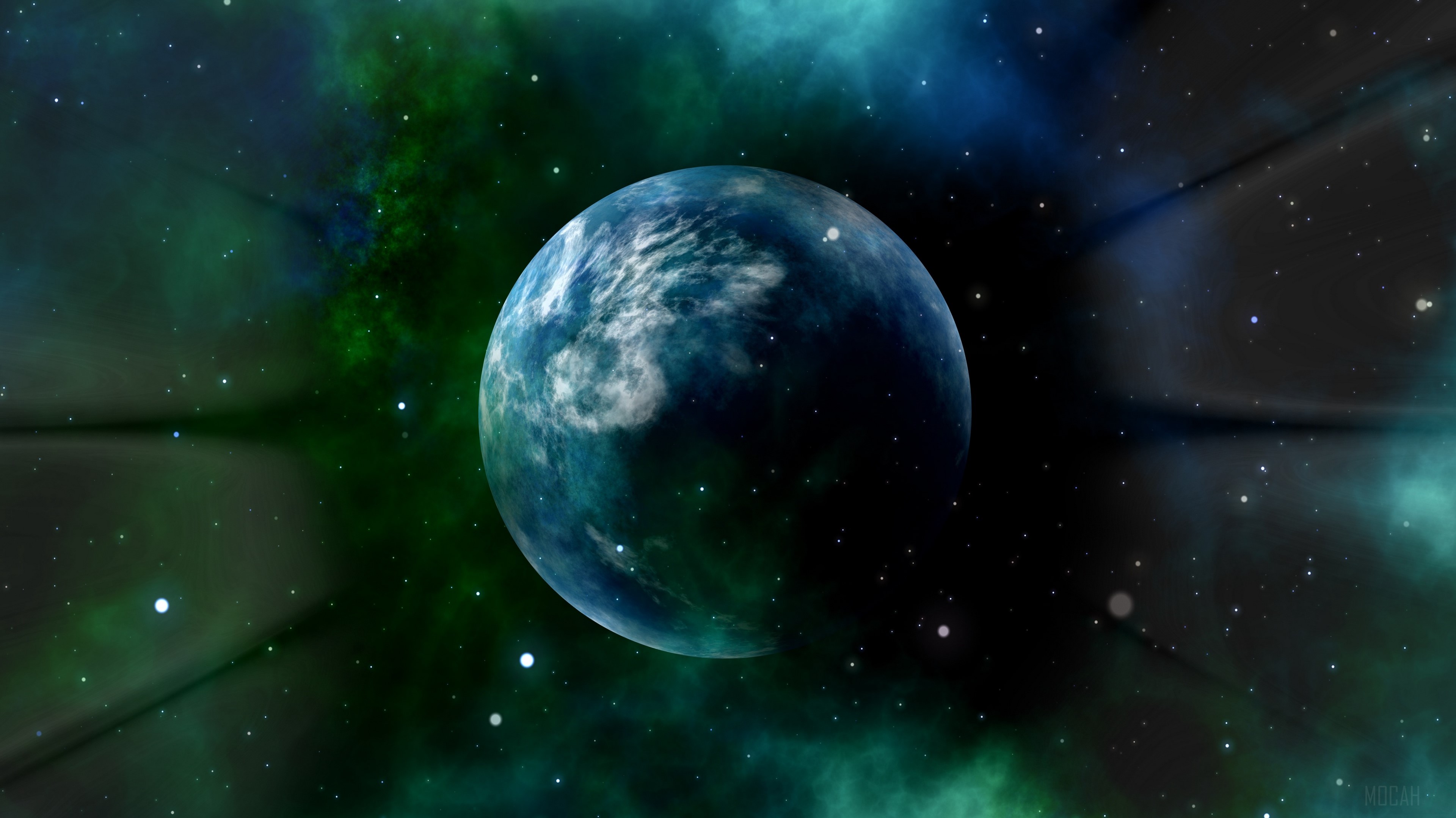 Planet in a galaxy with stars and nebulae 4K HD Wallpaper