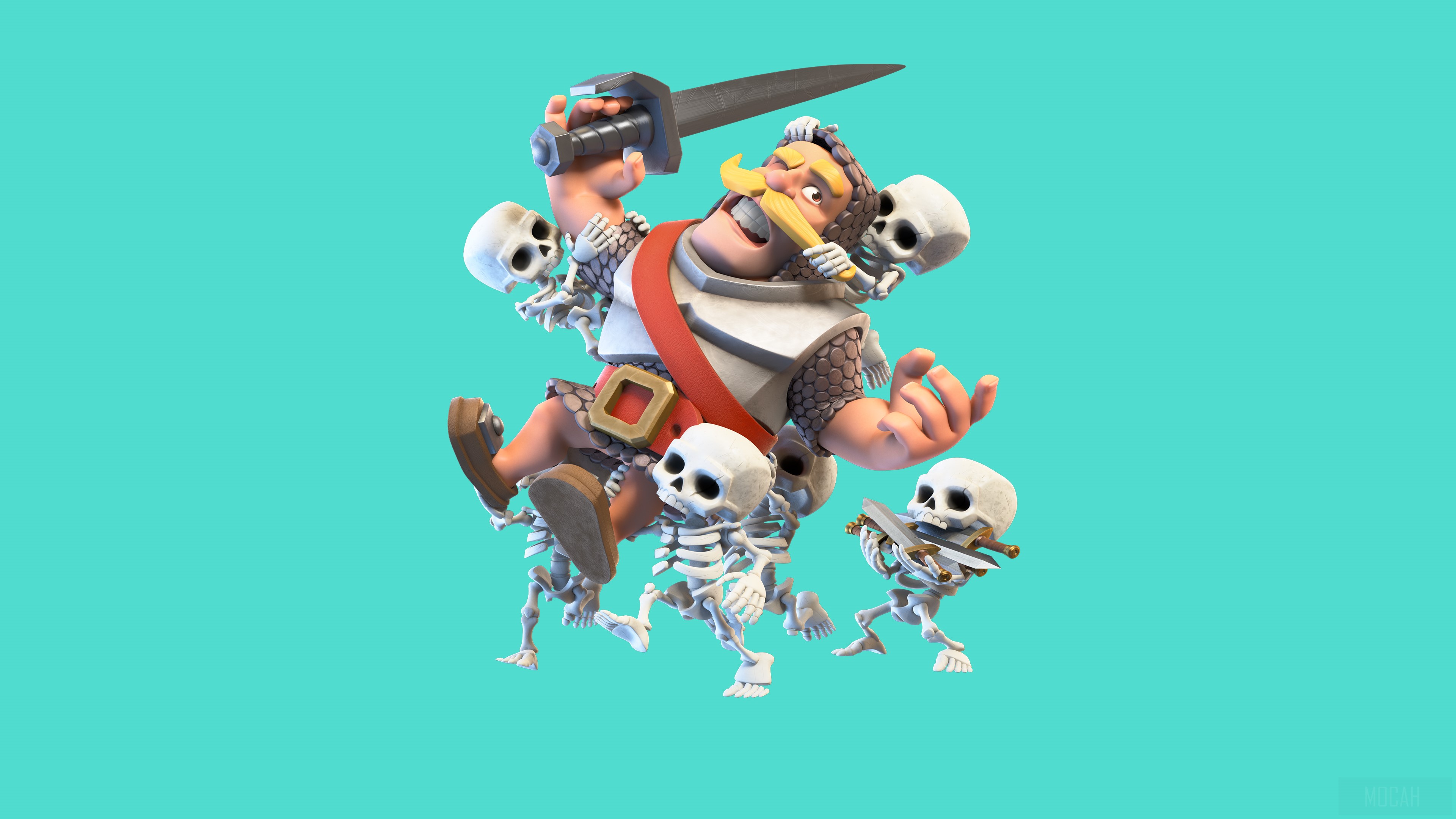 Knight and Skeletons from Clash Royale 4K HD Wallpaper