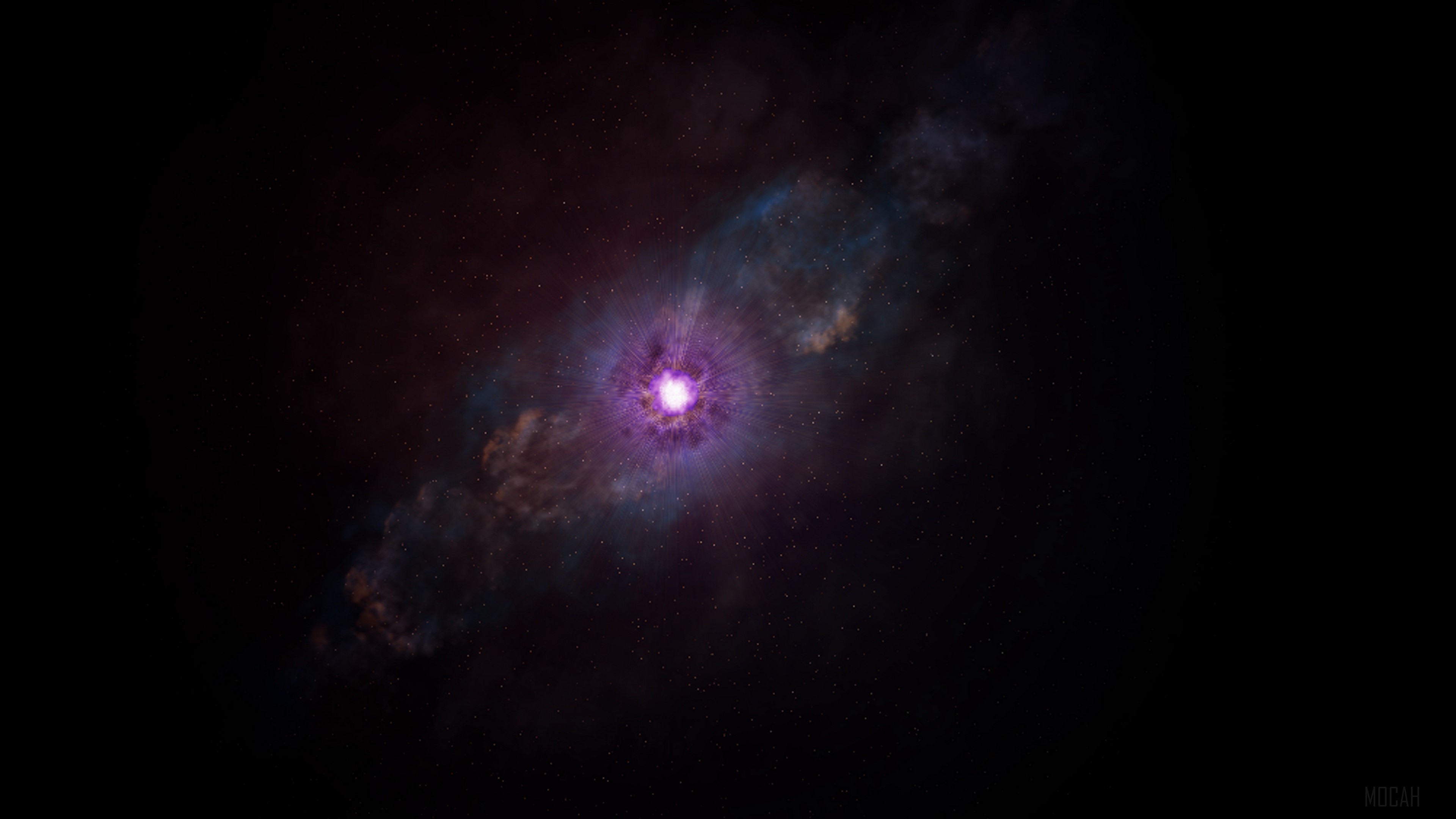 Nebula with stars and a bright purple core HD Wallpaper