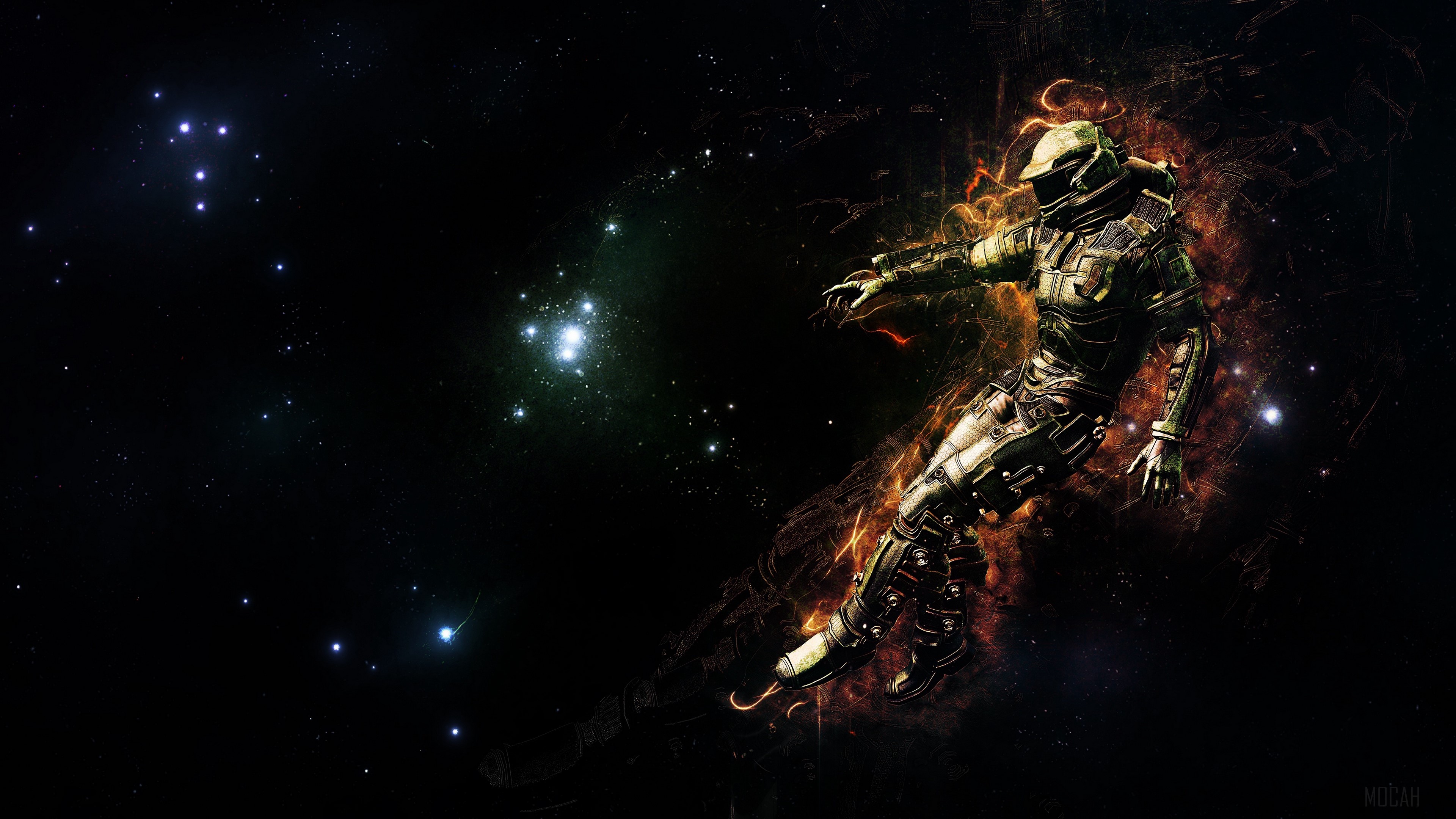 Cosmonaut in a spacesuit in space 4K HD Wallpaper
