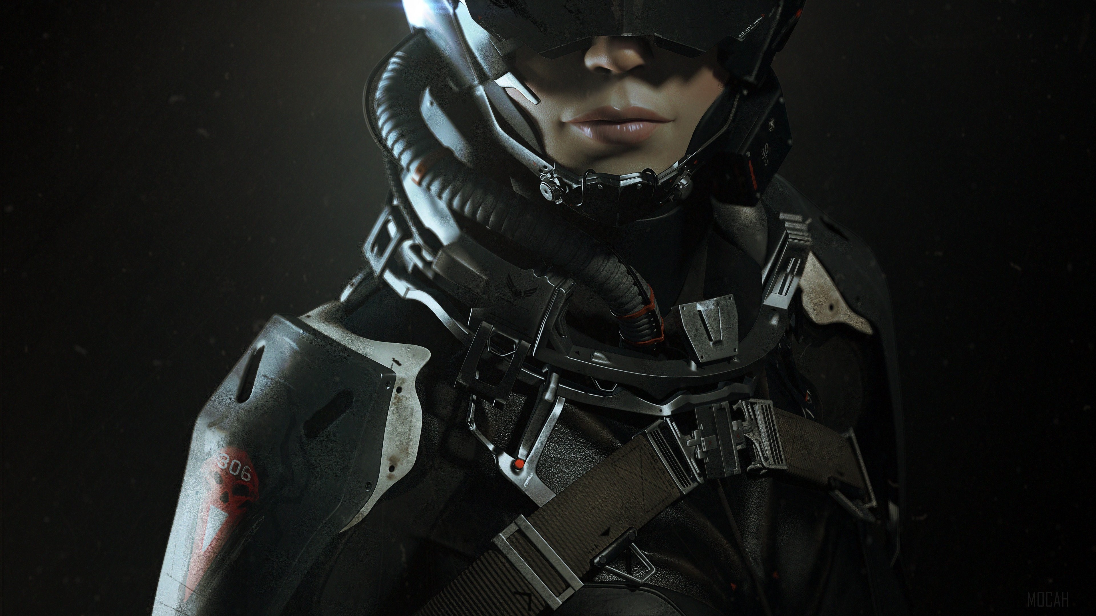 EVE Valkyrie character in futuristic armor HD Wallpaper