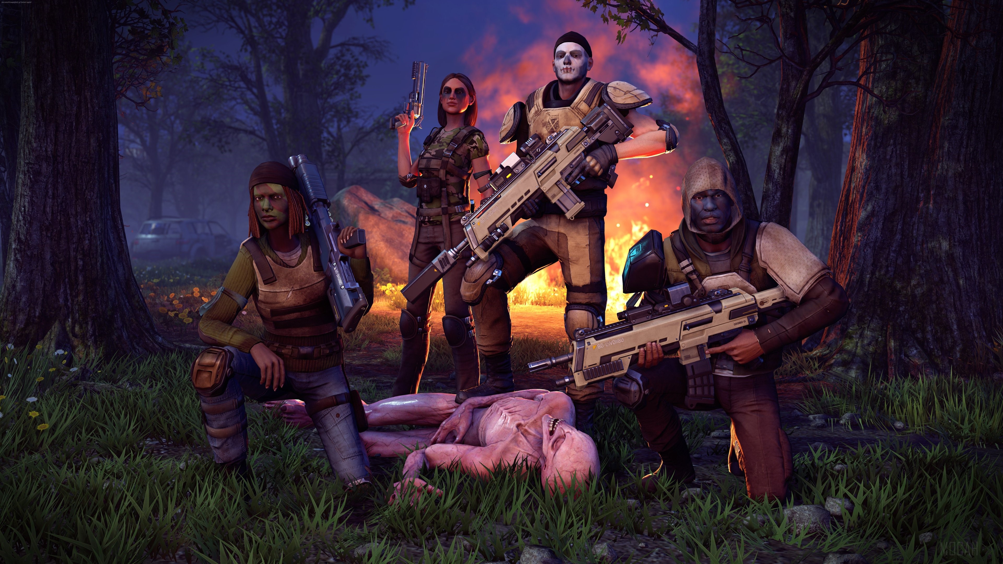 XCOM 2 soldiers with alien corpse HD Wallpaper
