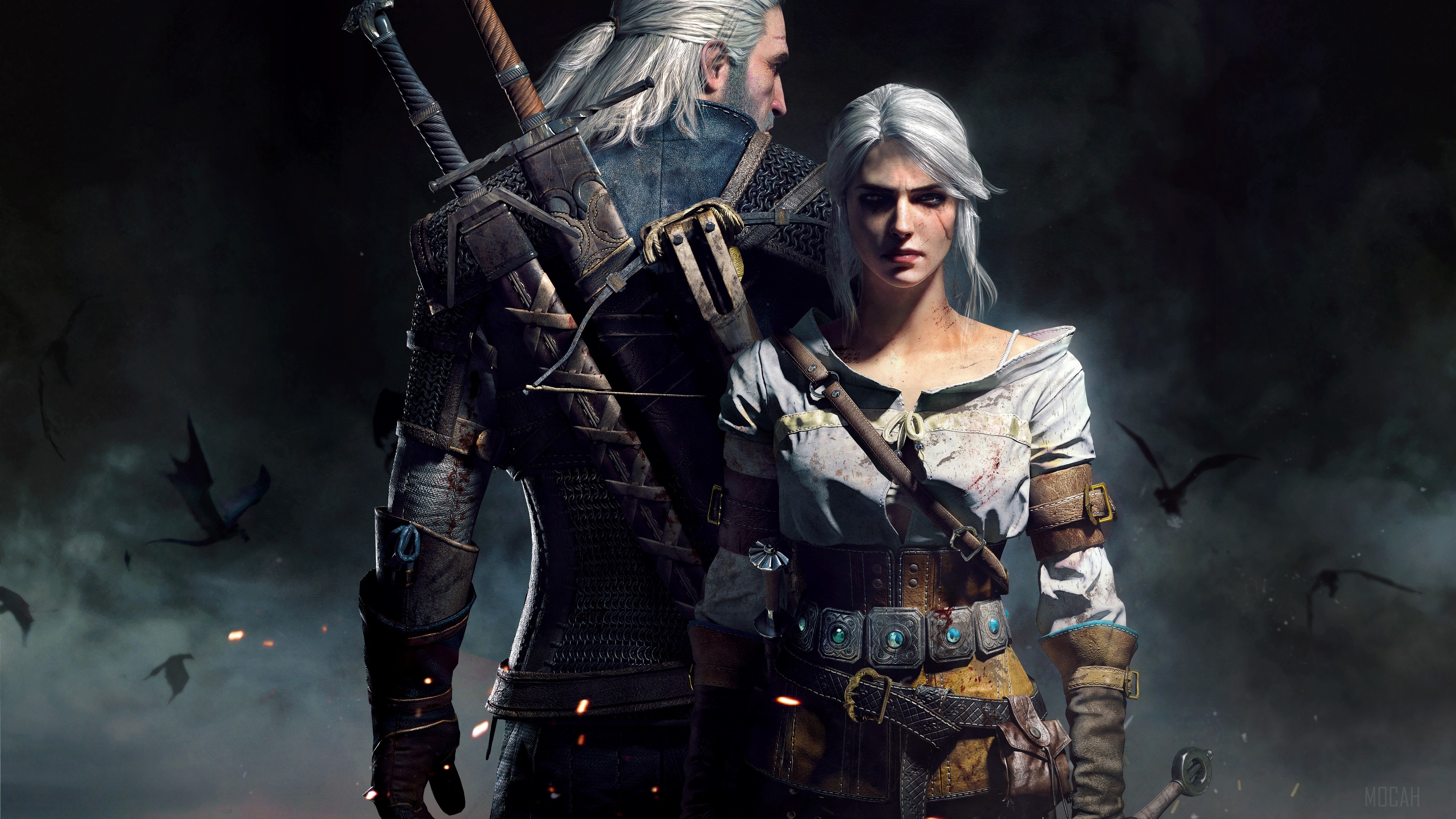 Geralt and Ciri from The Witcher 4K HD Wallpaper