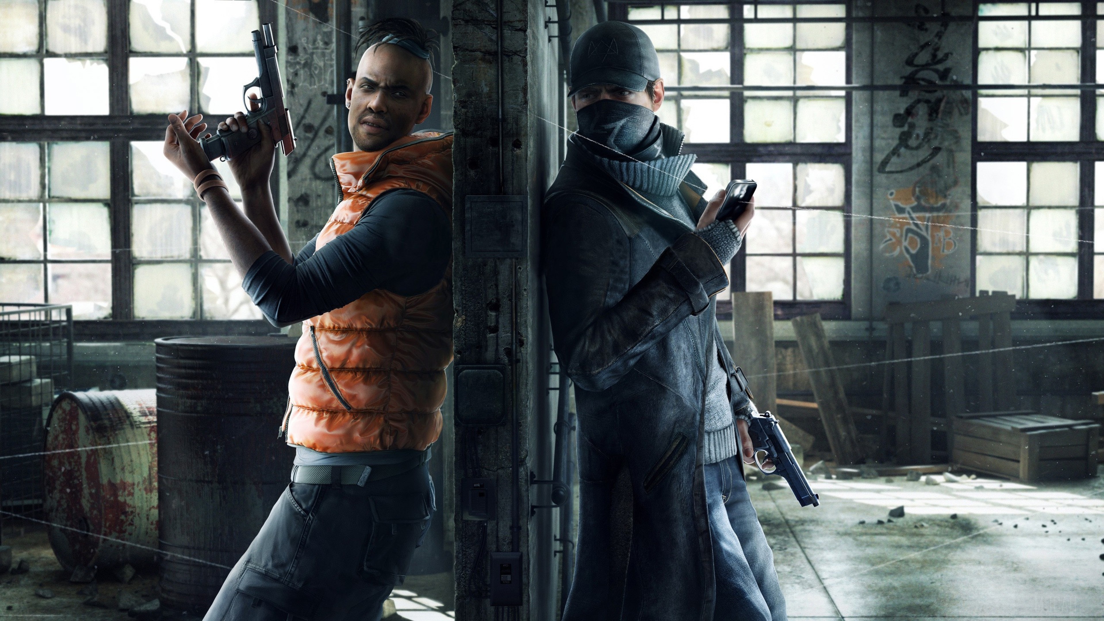 Aiden Pearce and Marcus Holloway from Watch Dogs HD Wallpaper