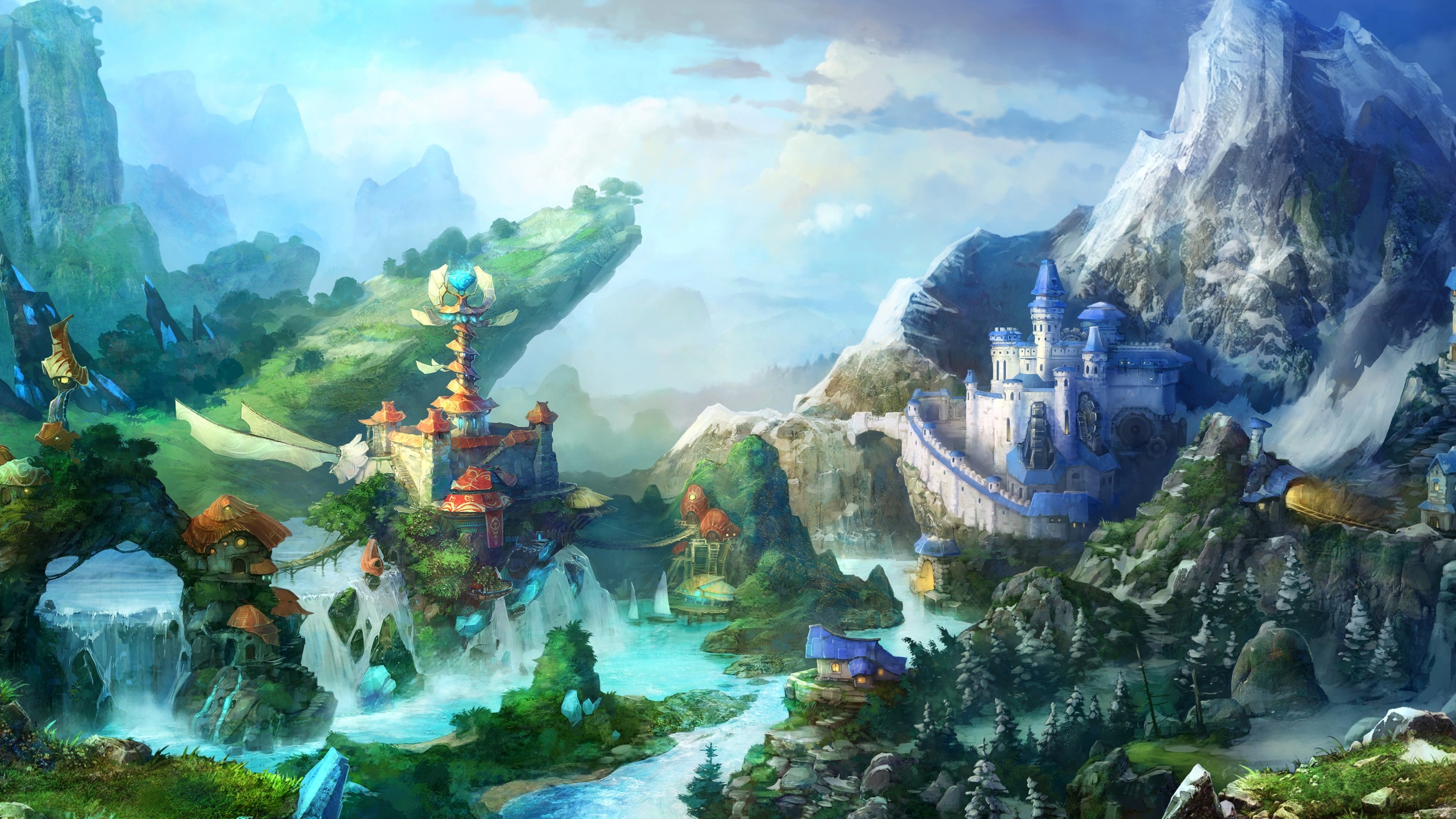 Prime World 4K fantasy landscape HD Wallpaper