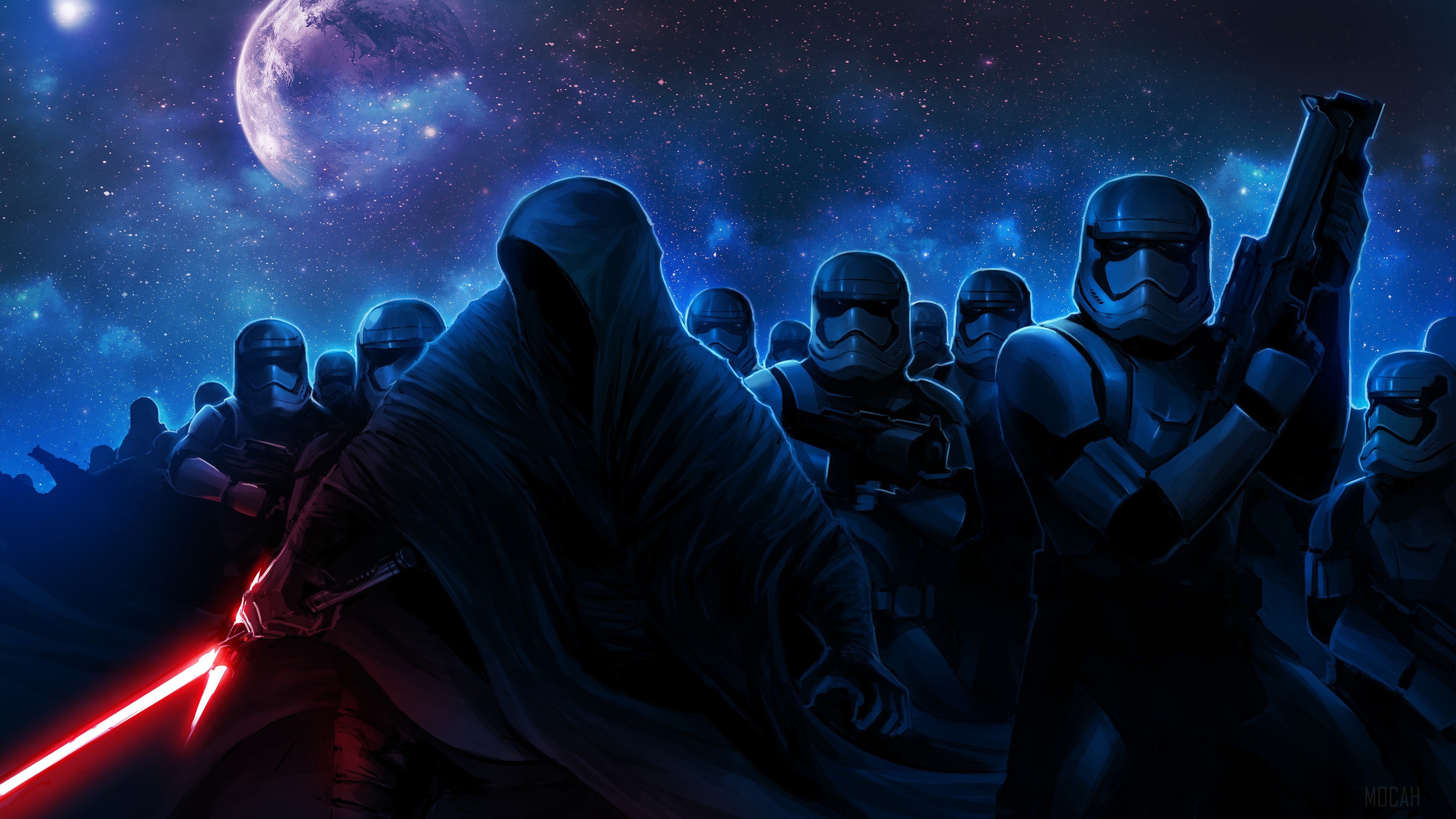 Kylo Ren and Stormtroopers from Star Wars 4K HD Wallpaper