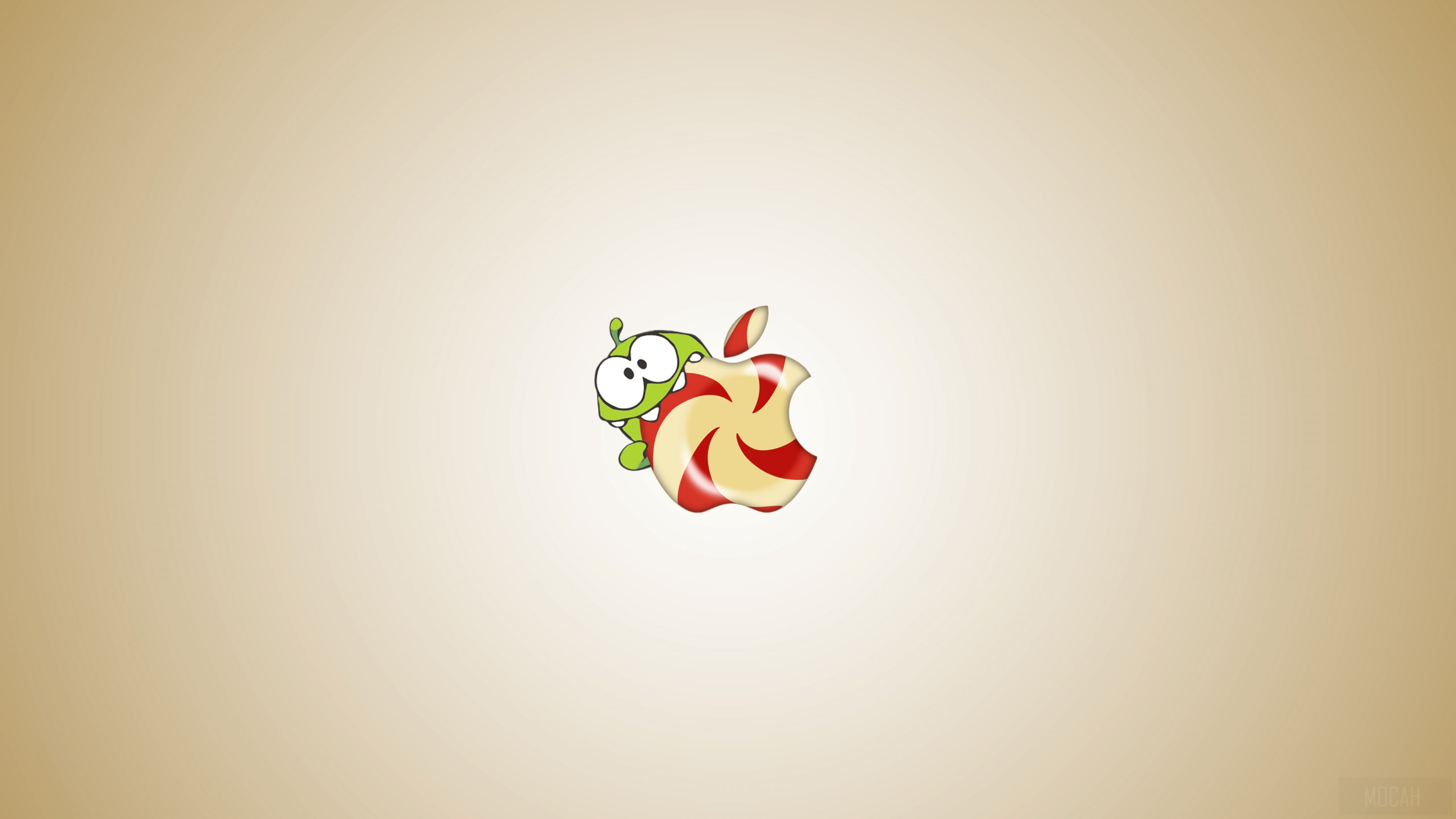 Om Nom from Cut the Rope with Candy Apple HD Wallpaper