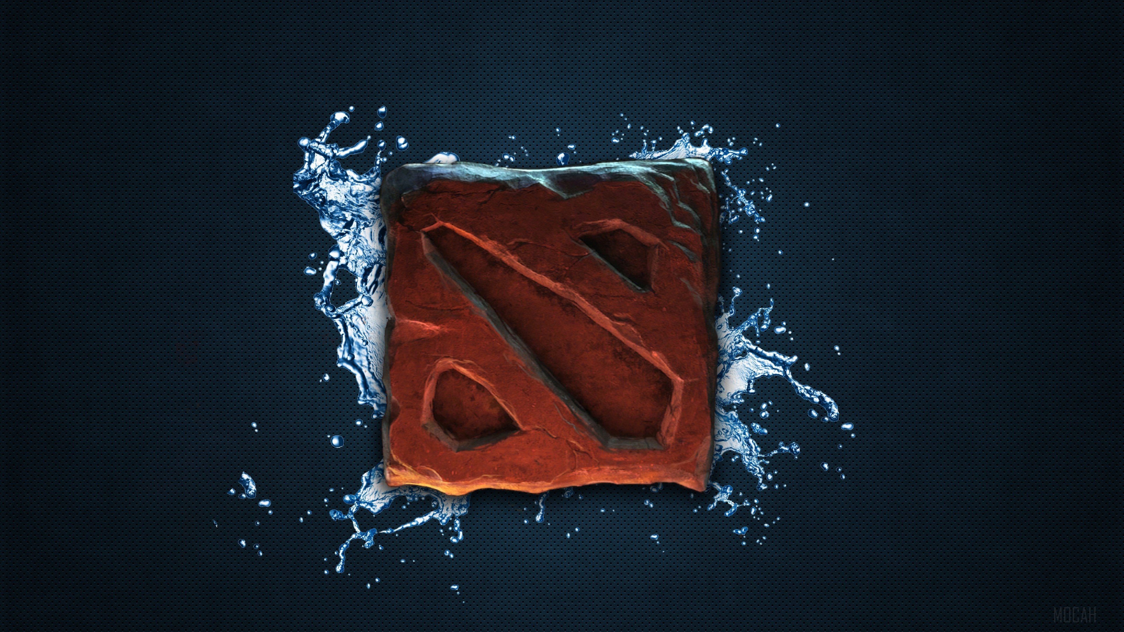 Dota 2 Logo with Water Splash 4K HD Wallpaper