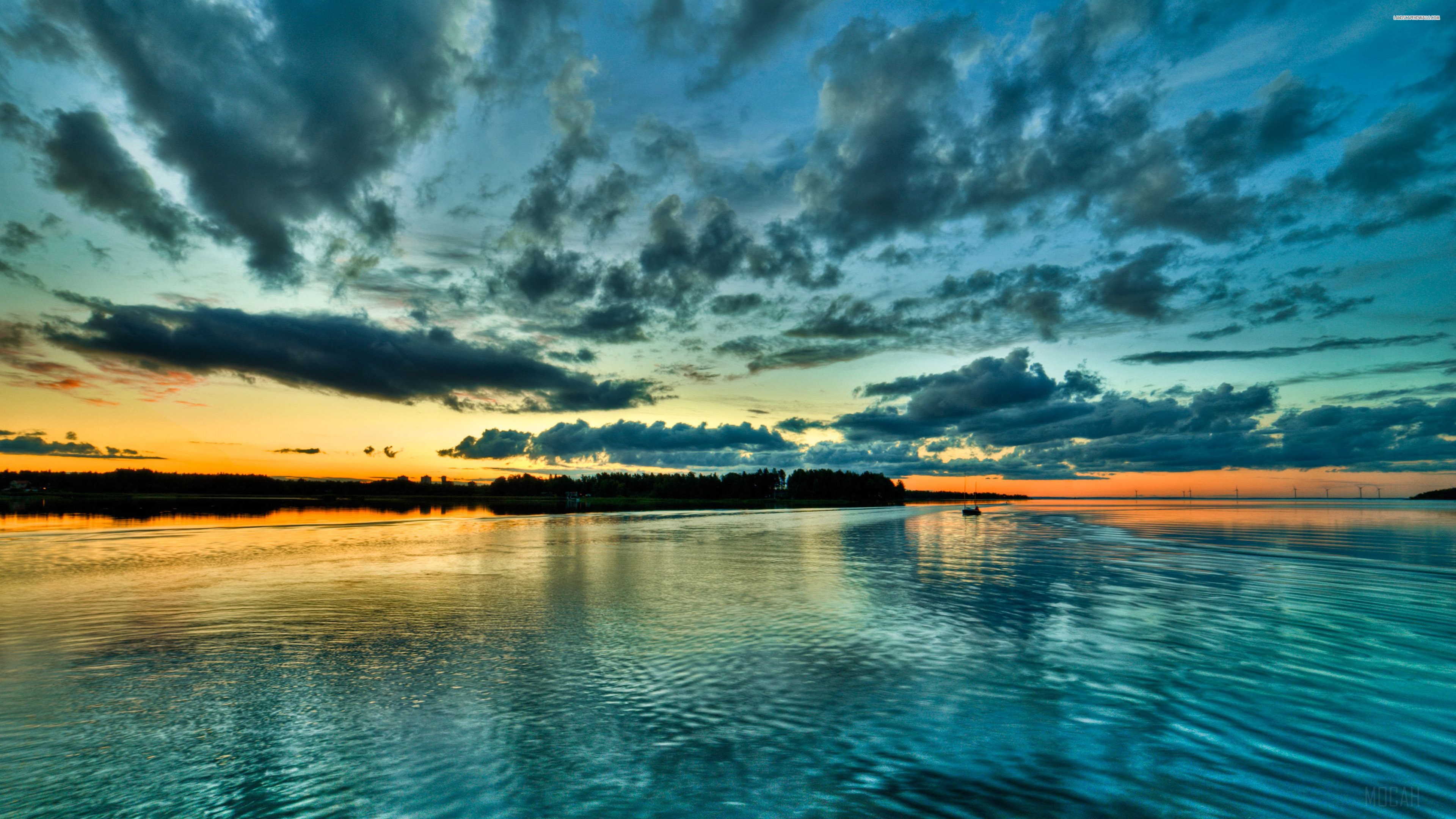Perfect Blue Sunset HD Wallpaper