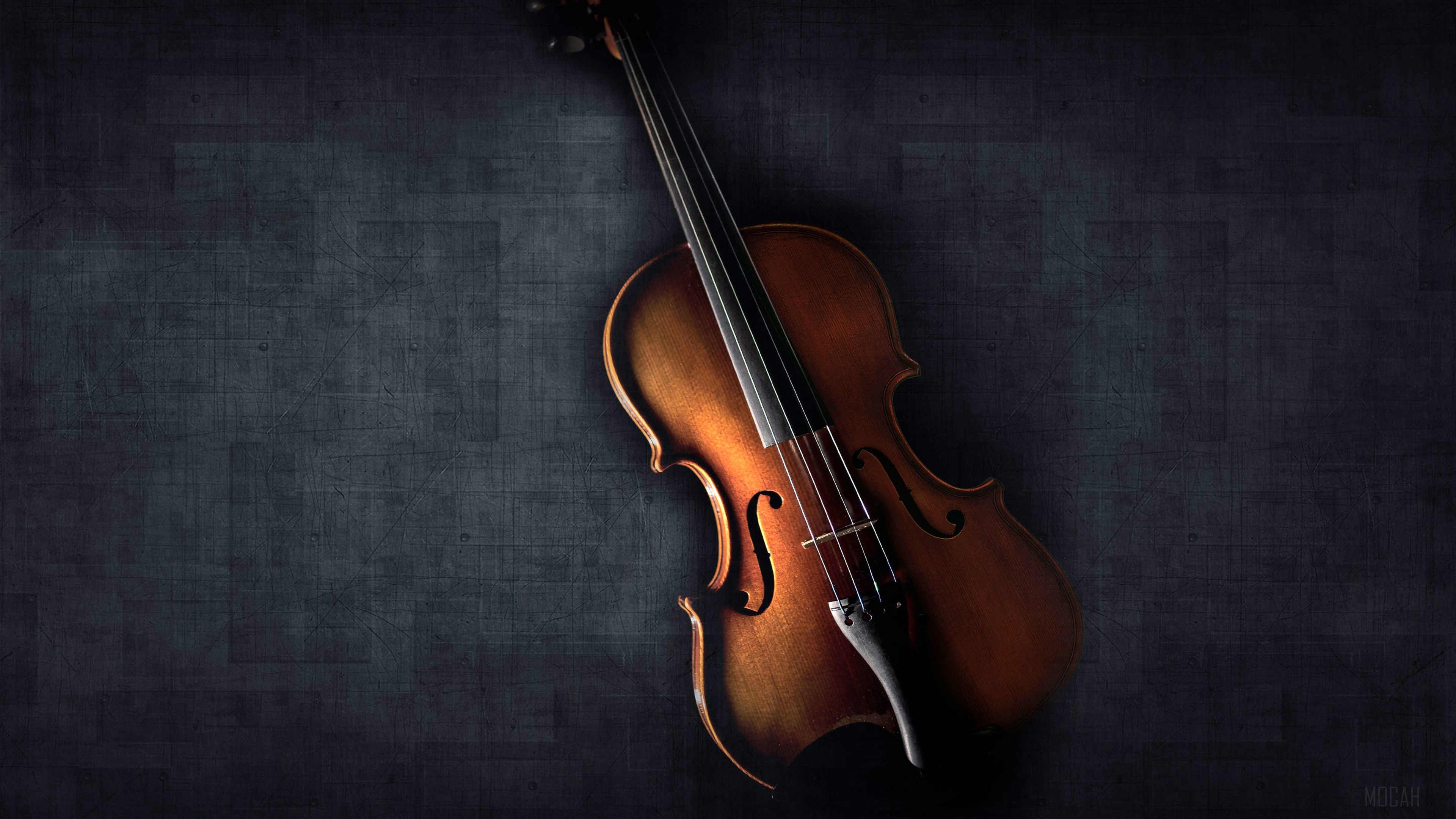 Violin on a dark textured background HD Wallpaper