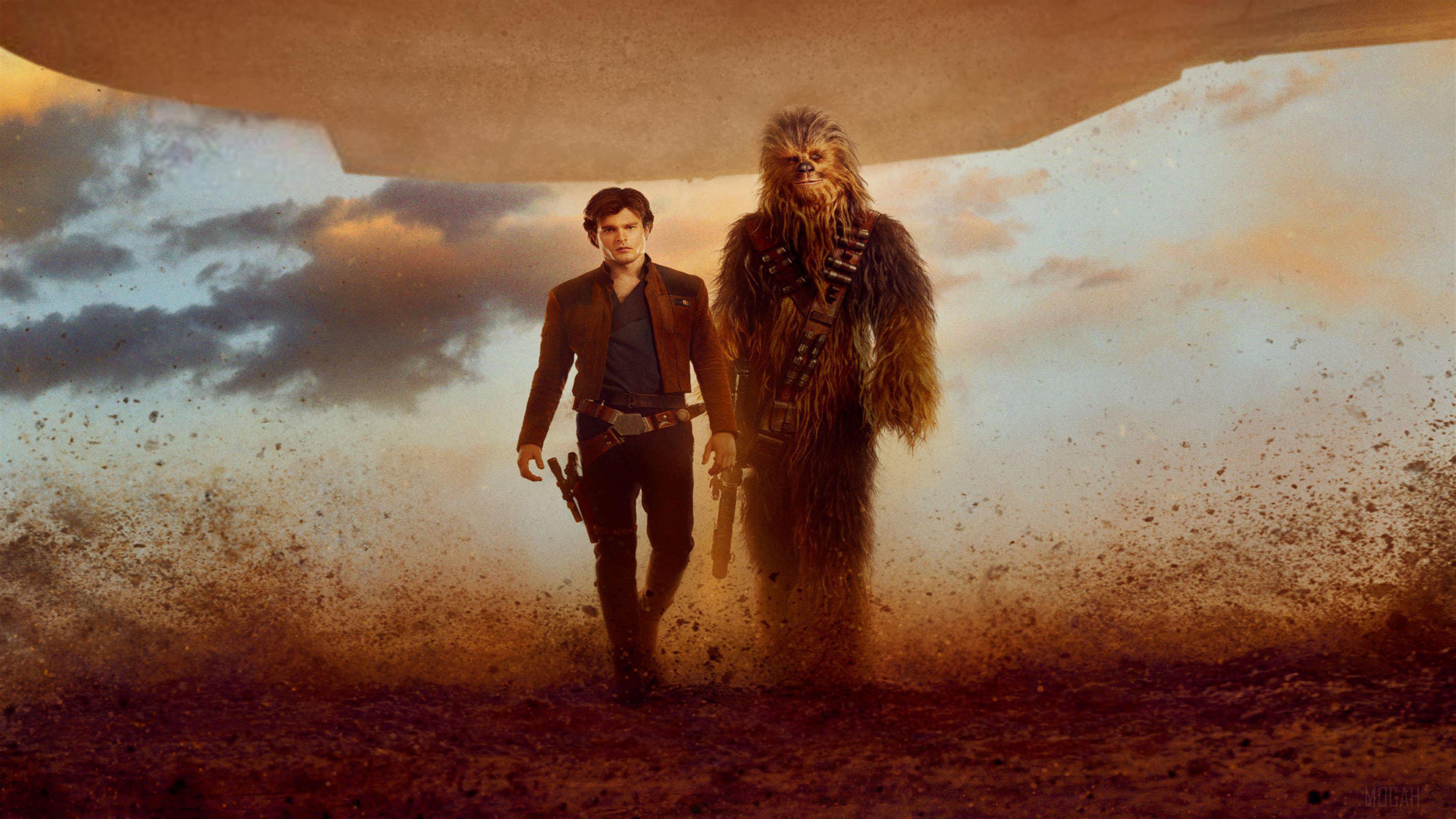 Han Solo and Chewbacca from Star Wars 4K HD Wallpaper