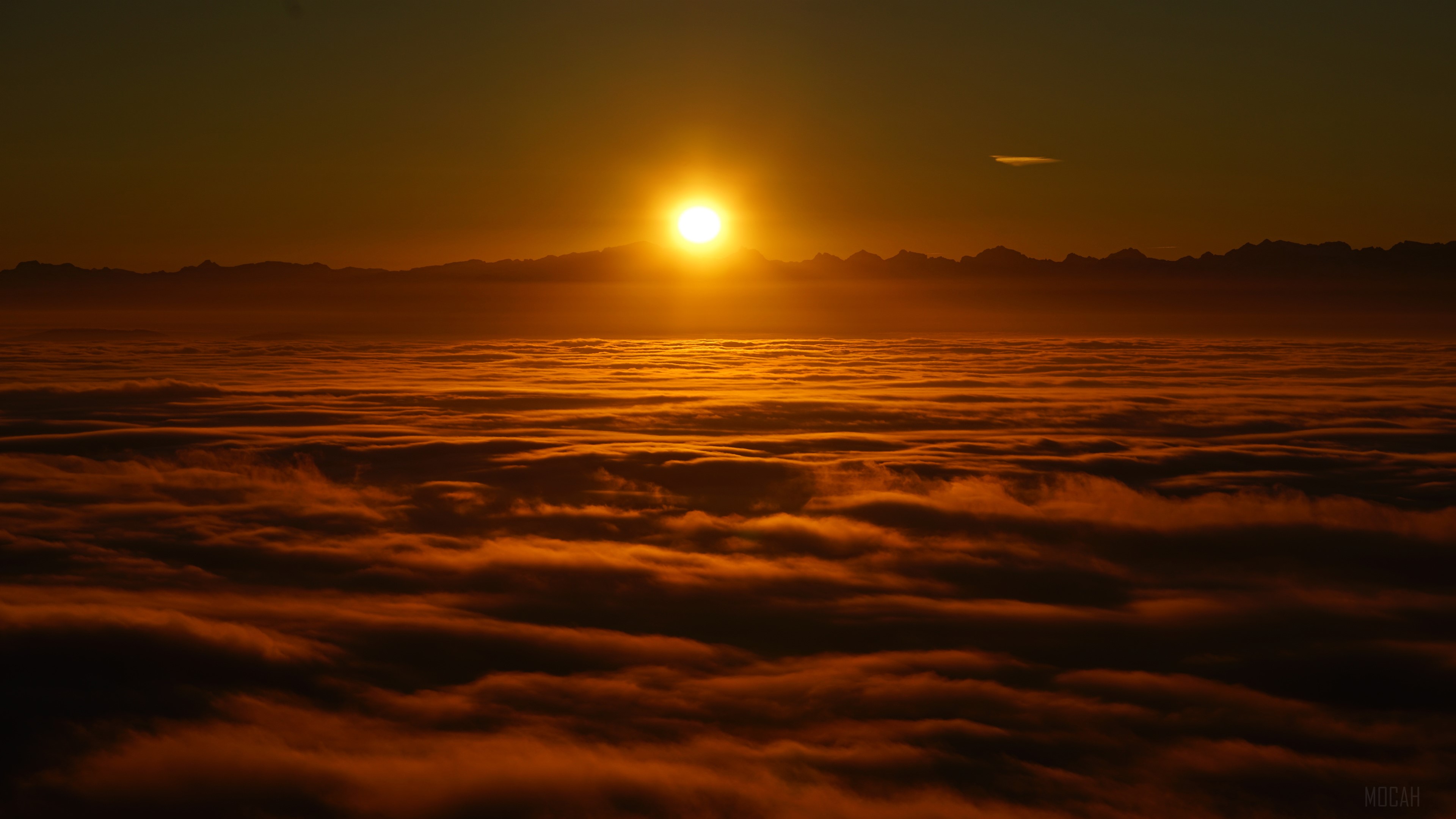 Sunrise above Clouds HD Wallpaper