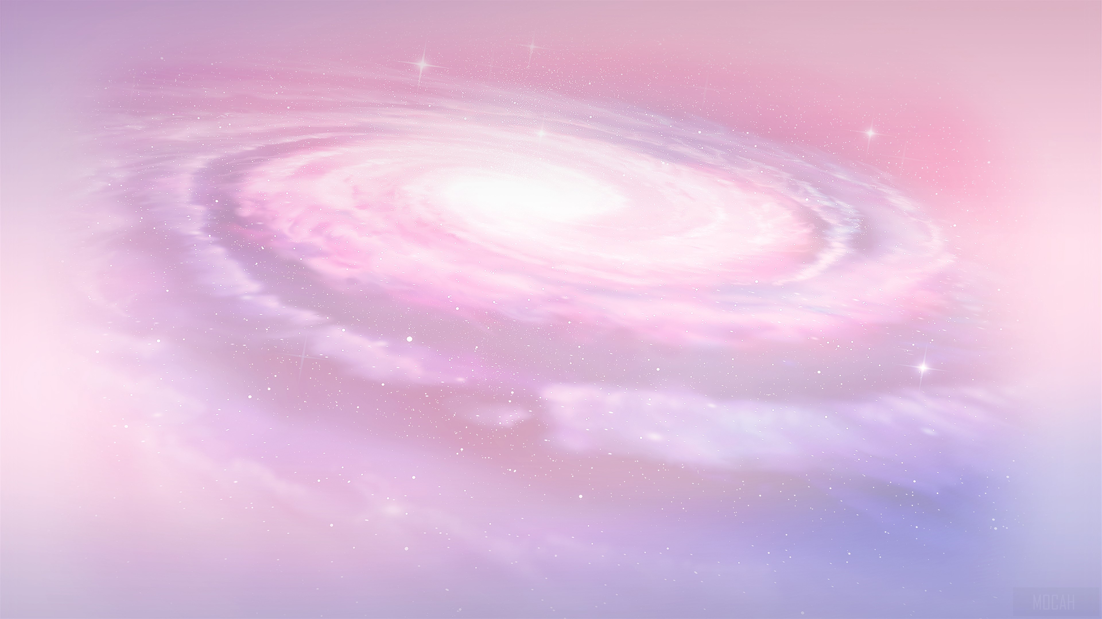 Spiral Galaxy in Pink and Purple Hues 4K HD Wallpaper