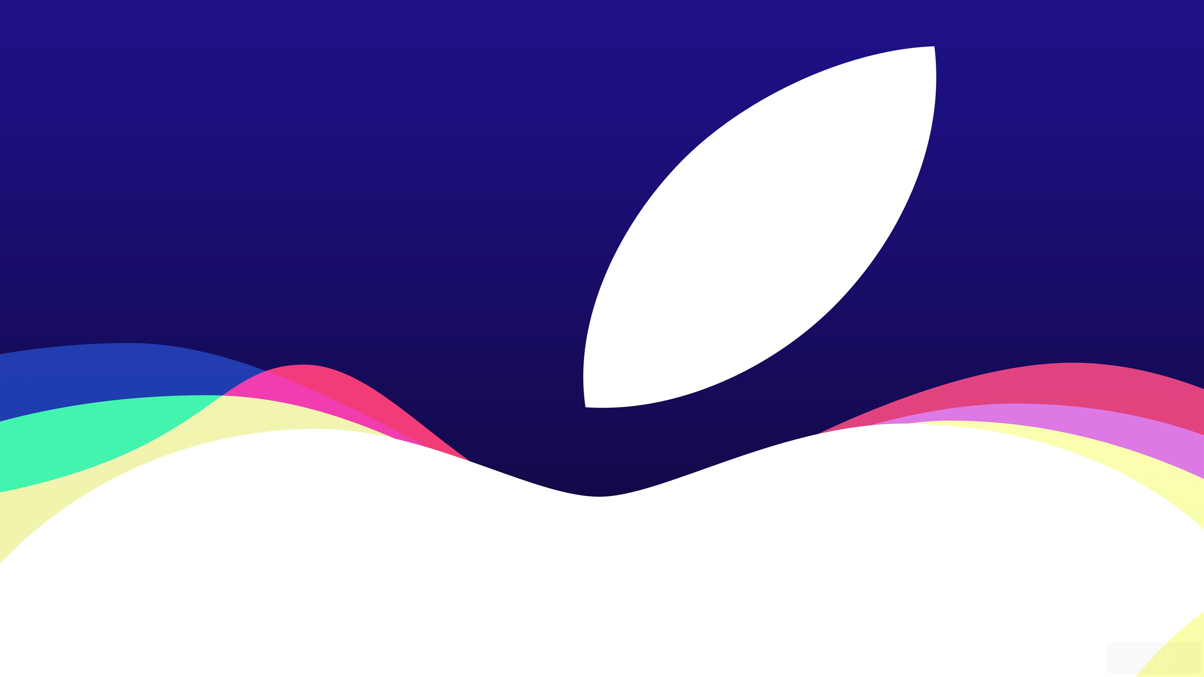 Apple logo with colorful waves 4K HD Wallpaper