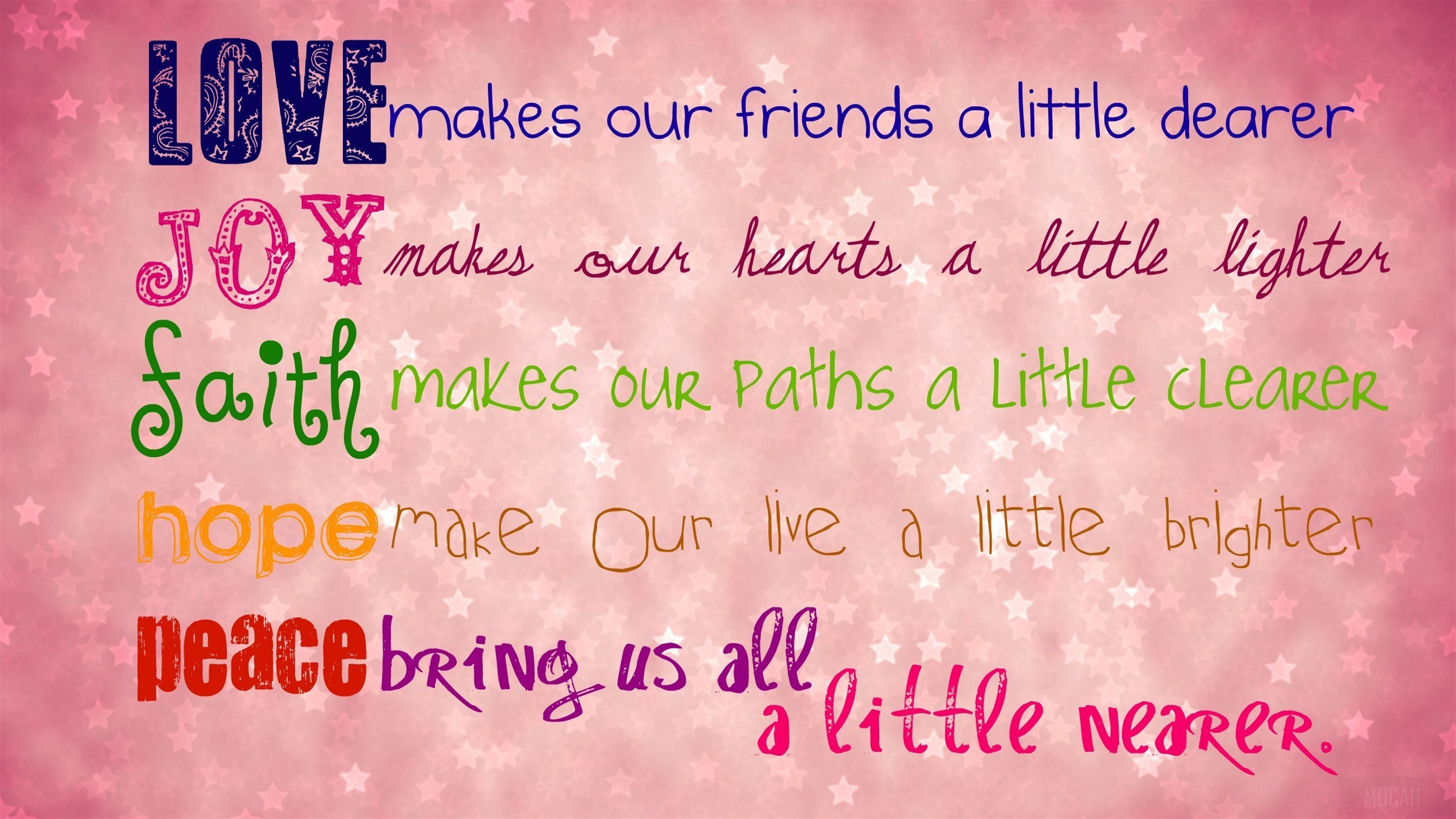 Love Joy Faith Hope Peace HD Wallpaper