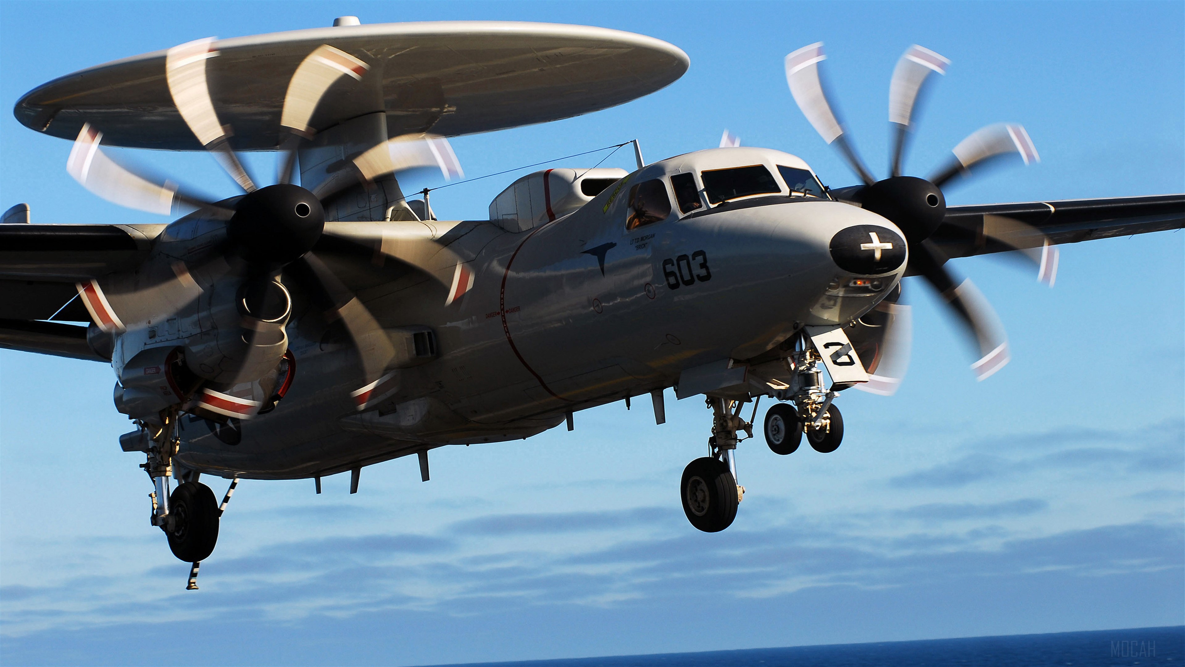 Northrop Grumman E-2 Hawkeye American Military Aircraft 4K HD Wallpaper