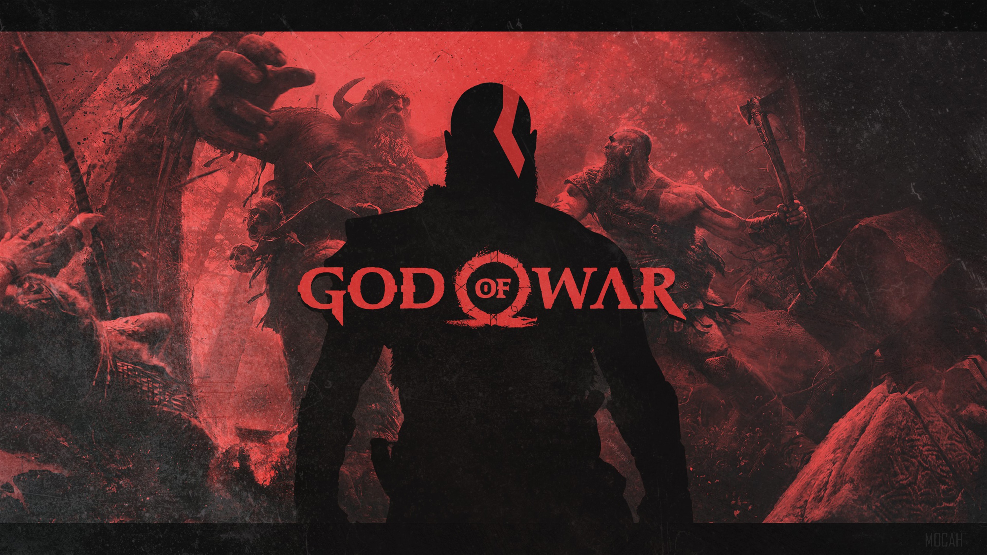 God of War Kratos and enemies 4K HD Wallpaper