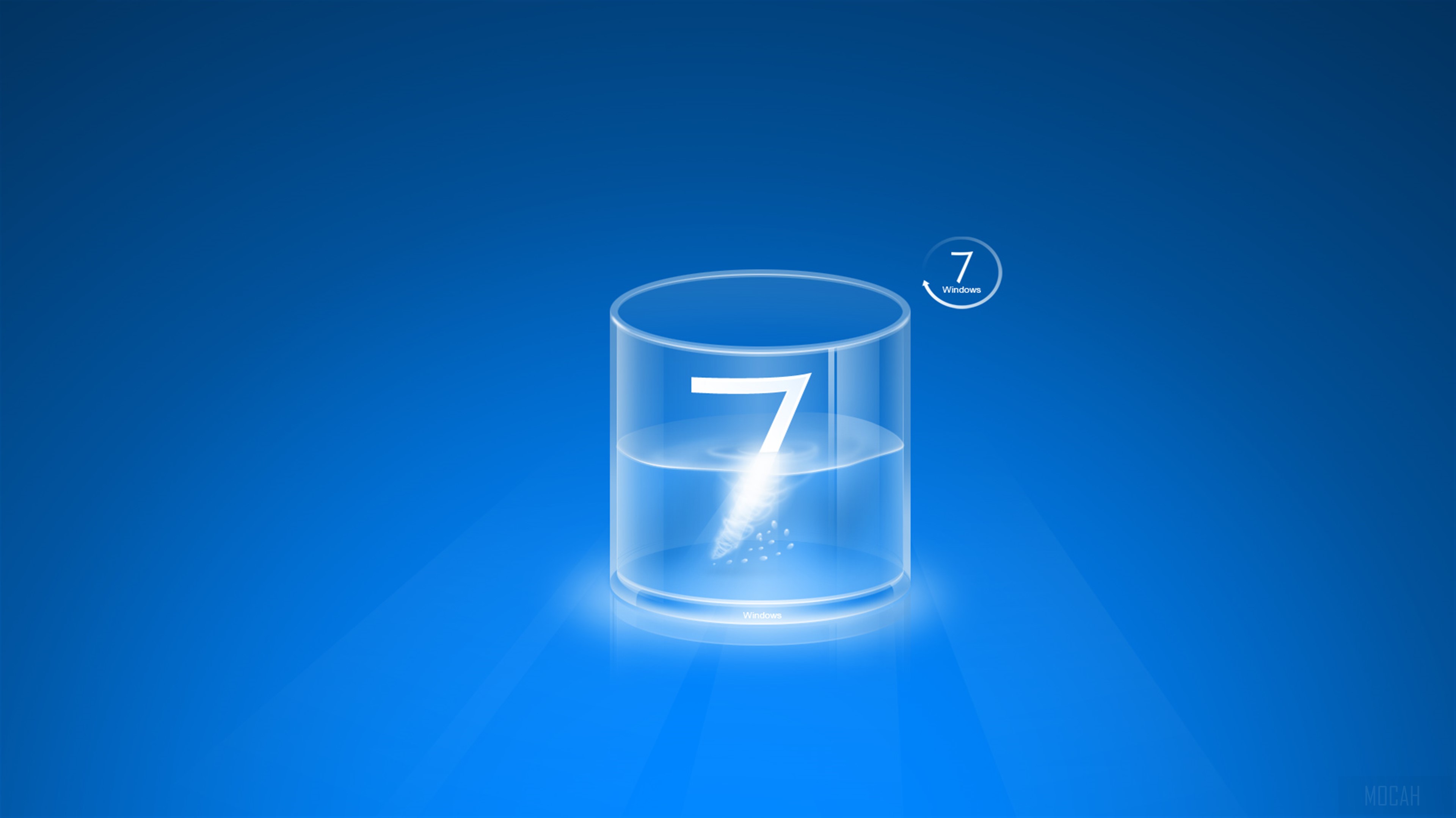 Windows 7 logo in a glass of water HD Wallpaper