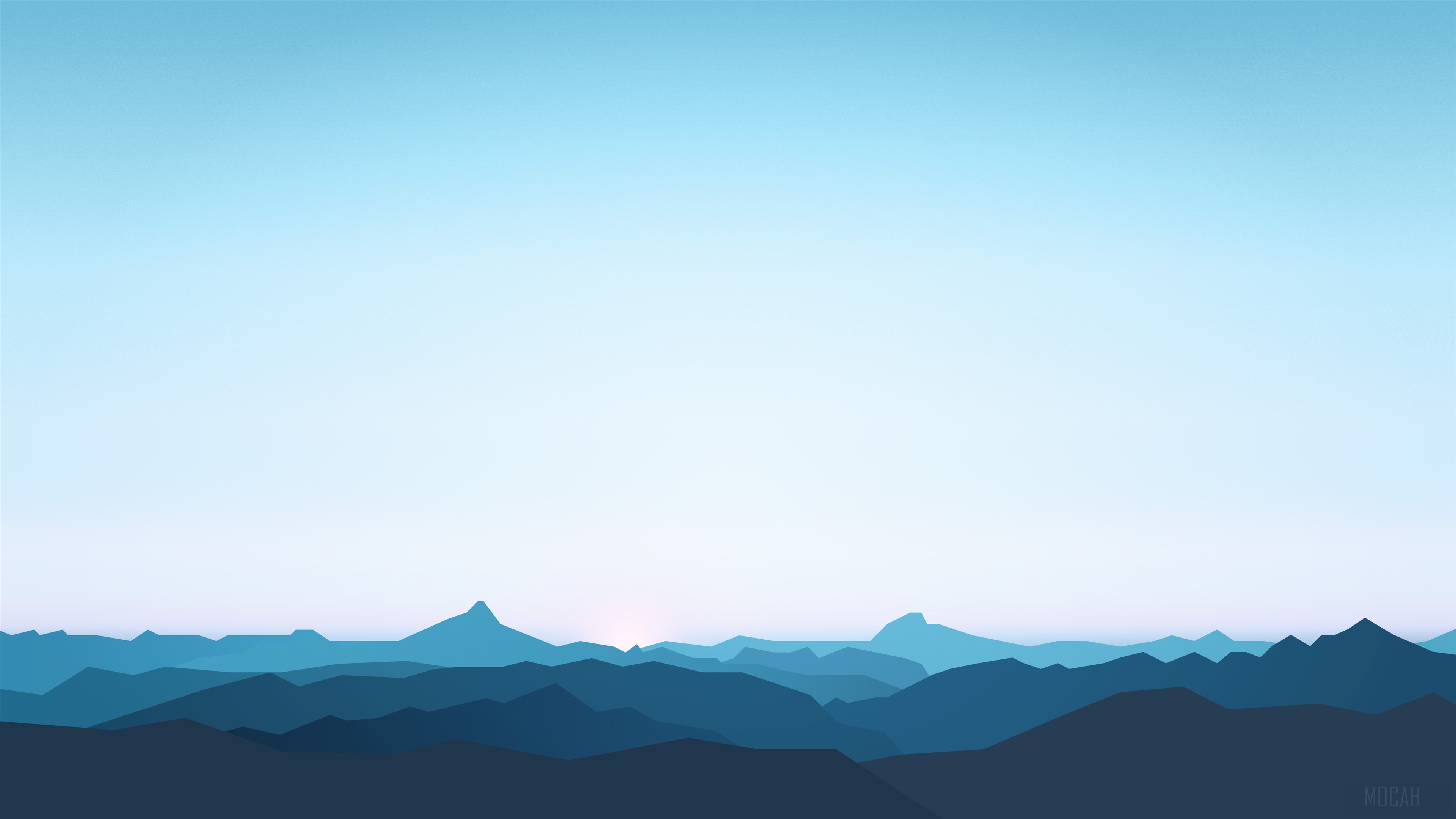 Minimalist Mountain Range at Sunrise 4K HD Wallpaper