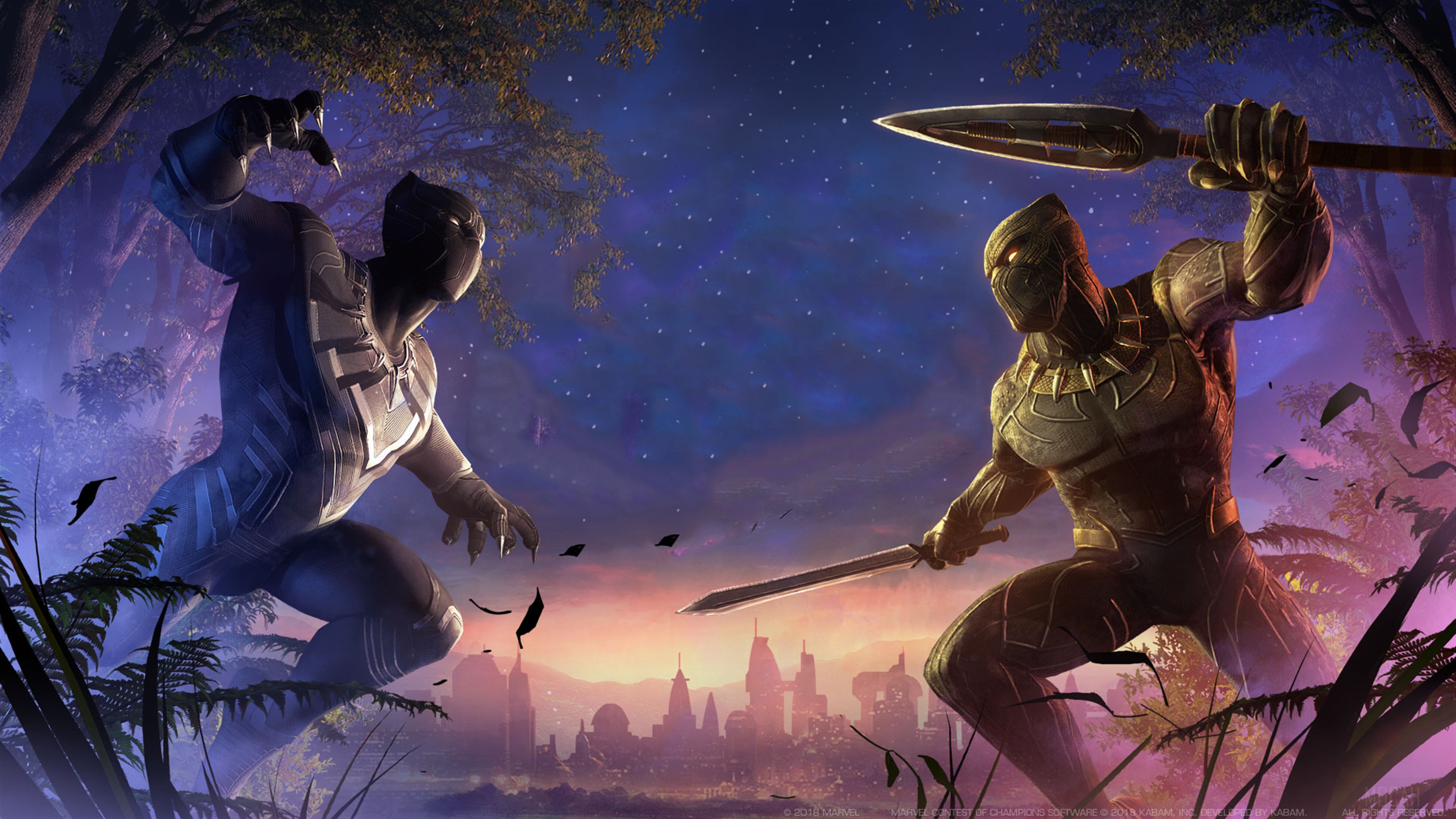 Black Panther vs. Erik Killmonger 4K HD Wallpaper