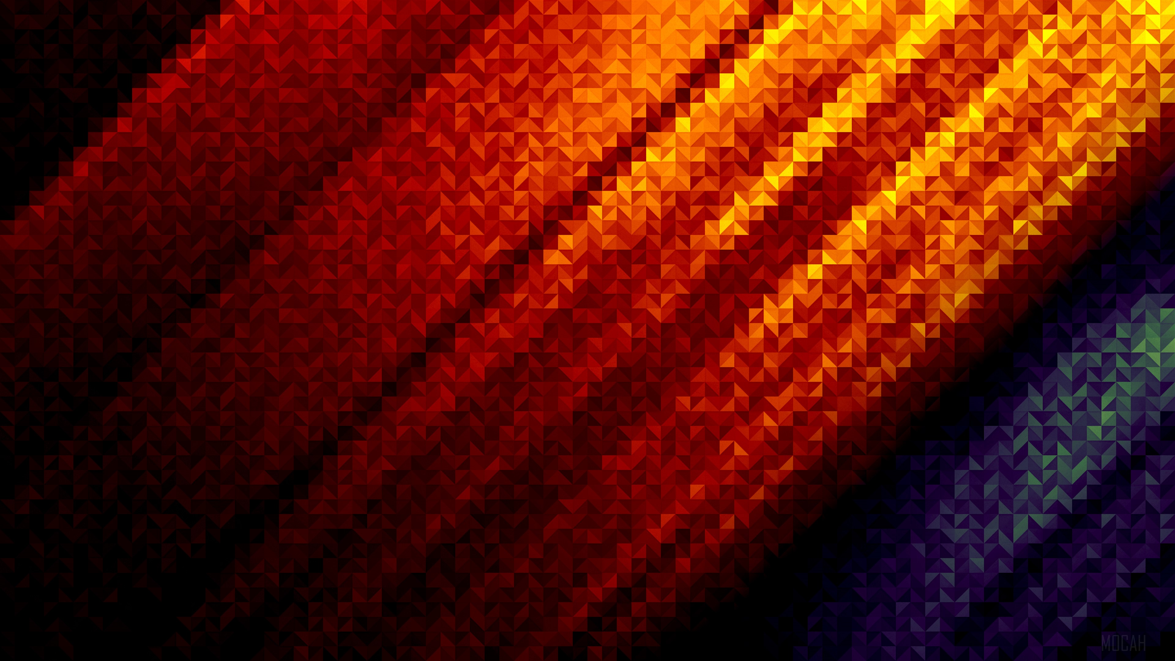 Orange Pixels HD Wallpaper
