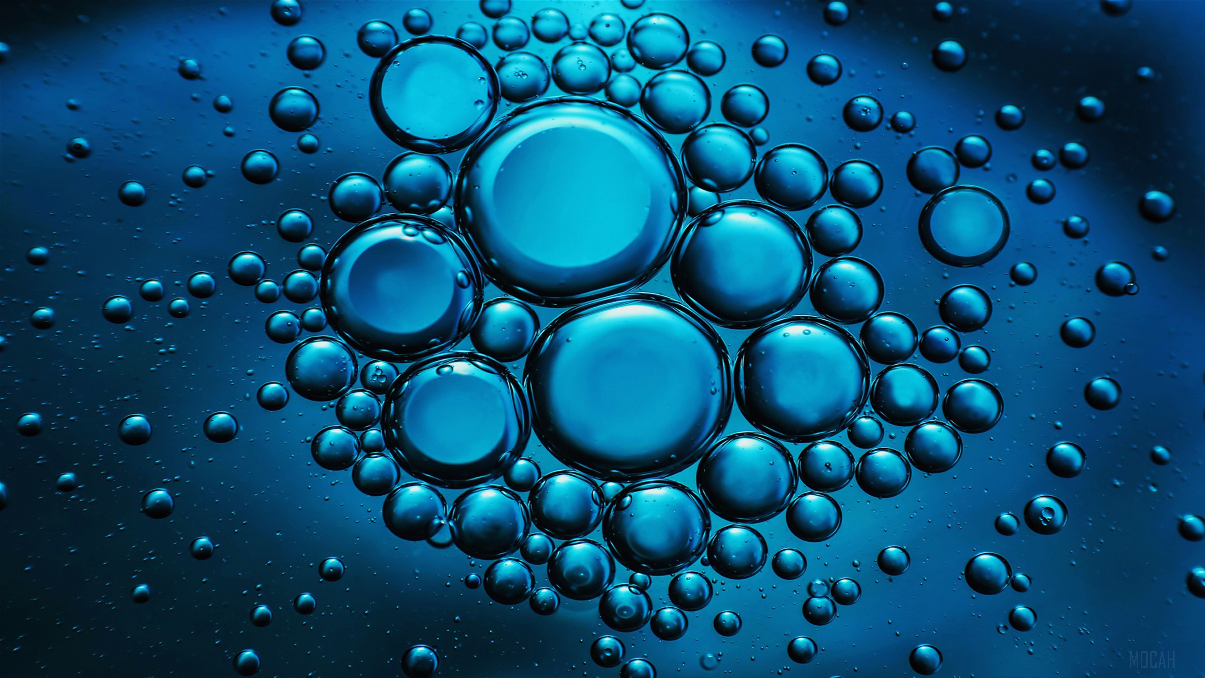 Blue Bubbles 4K HD Wallpaper