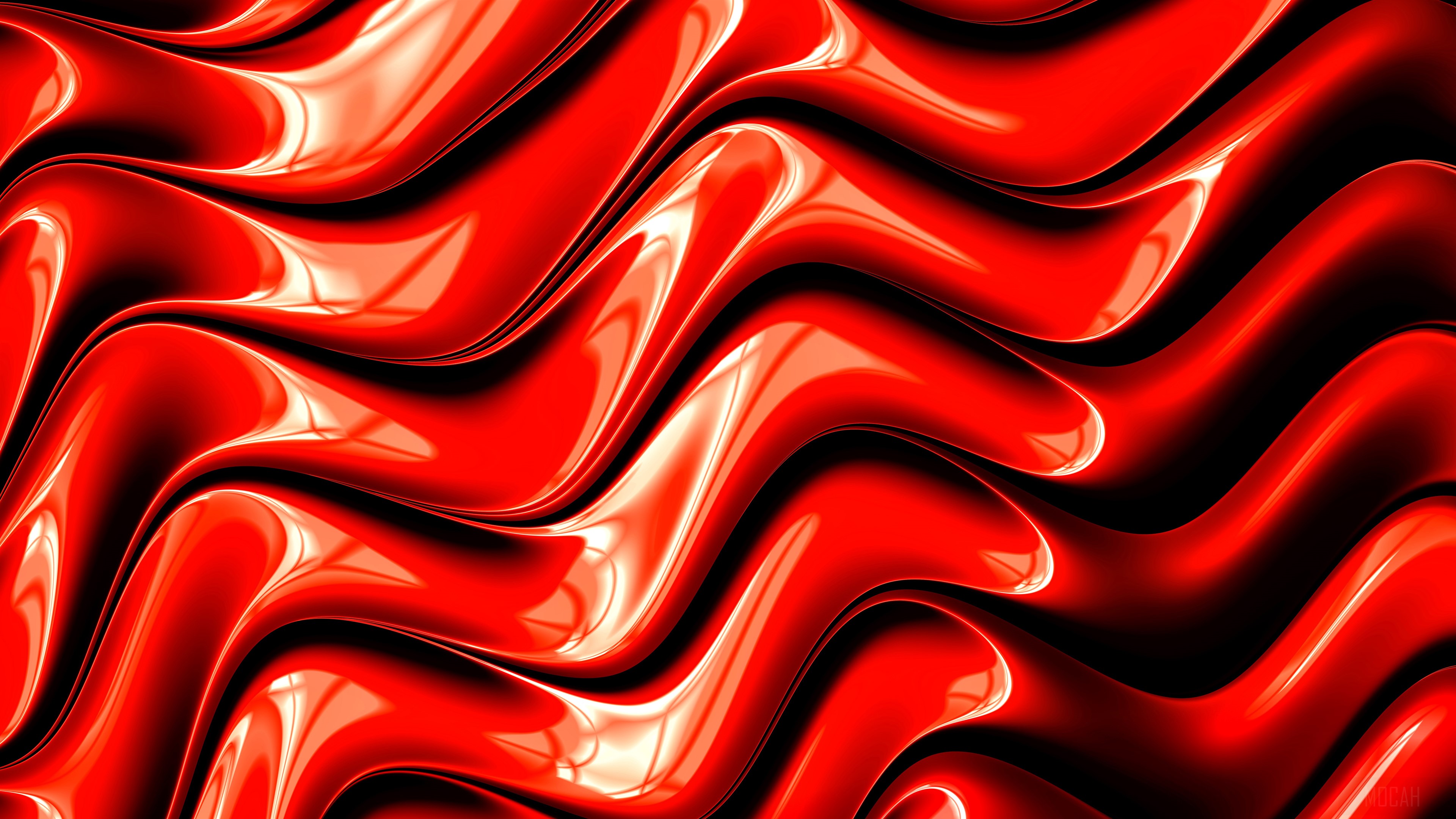 Blood Red Fractal Surface HD Wallpaper