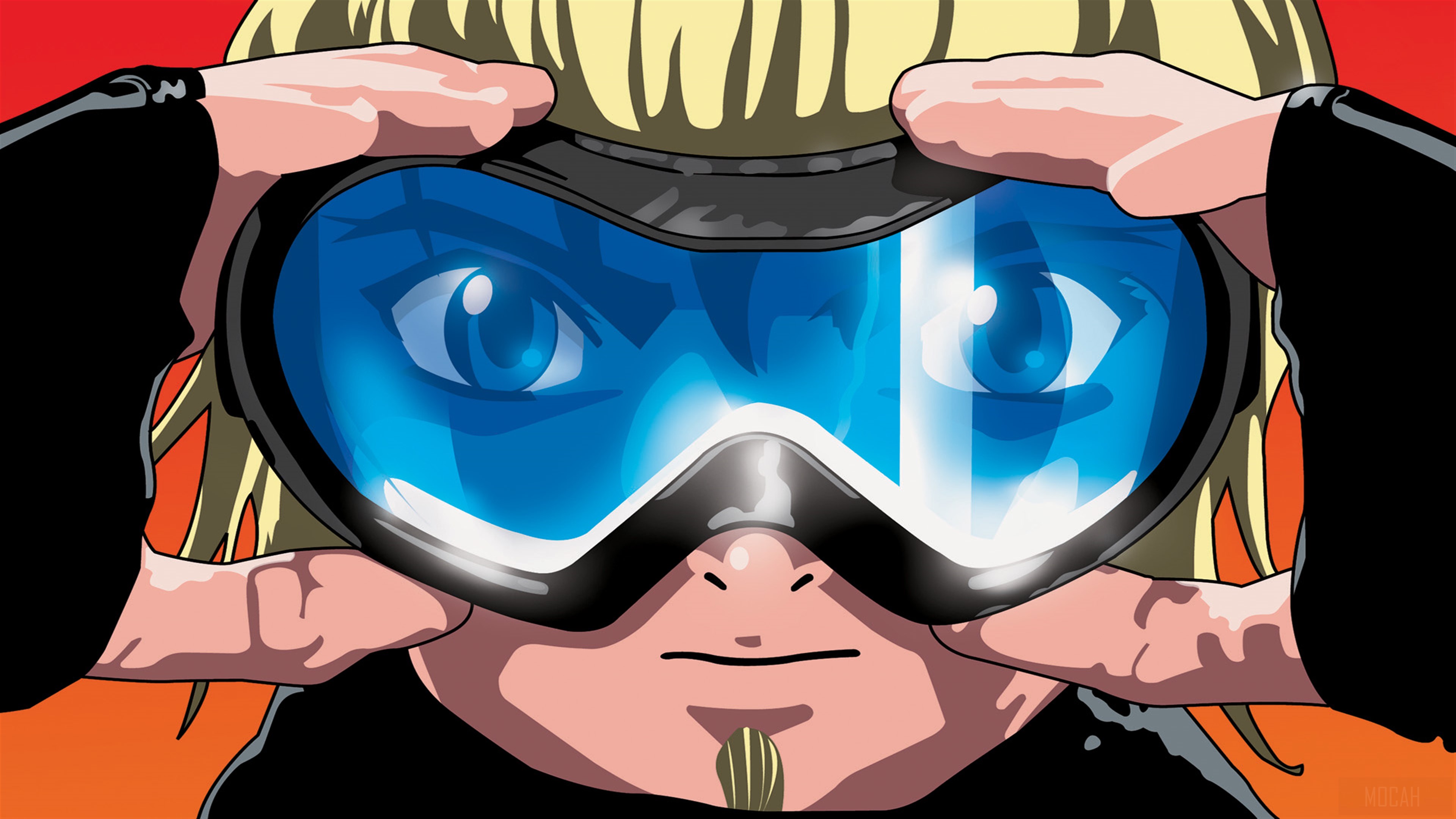 Anime character wearing goggles HD Wallpaper