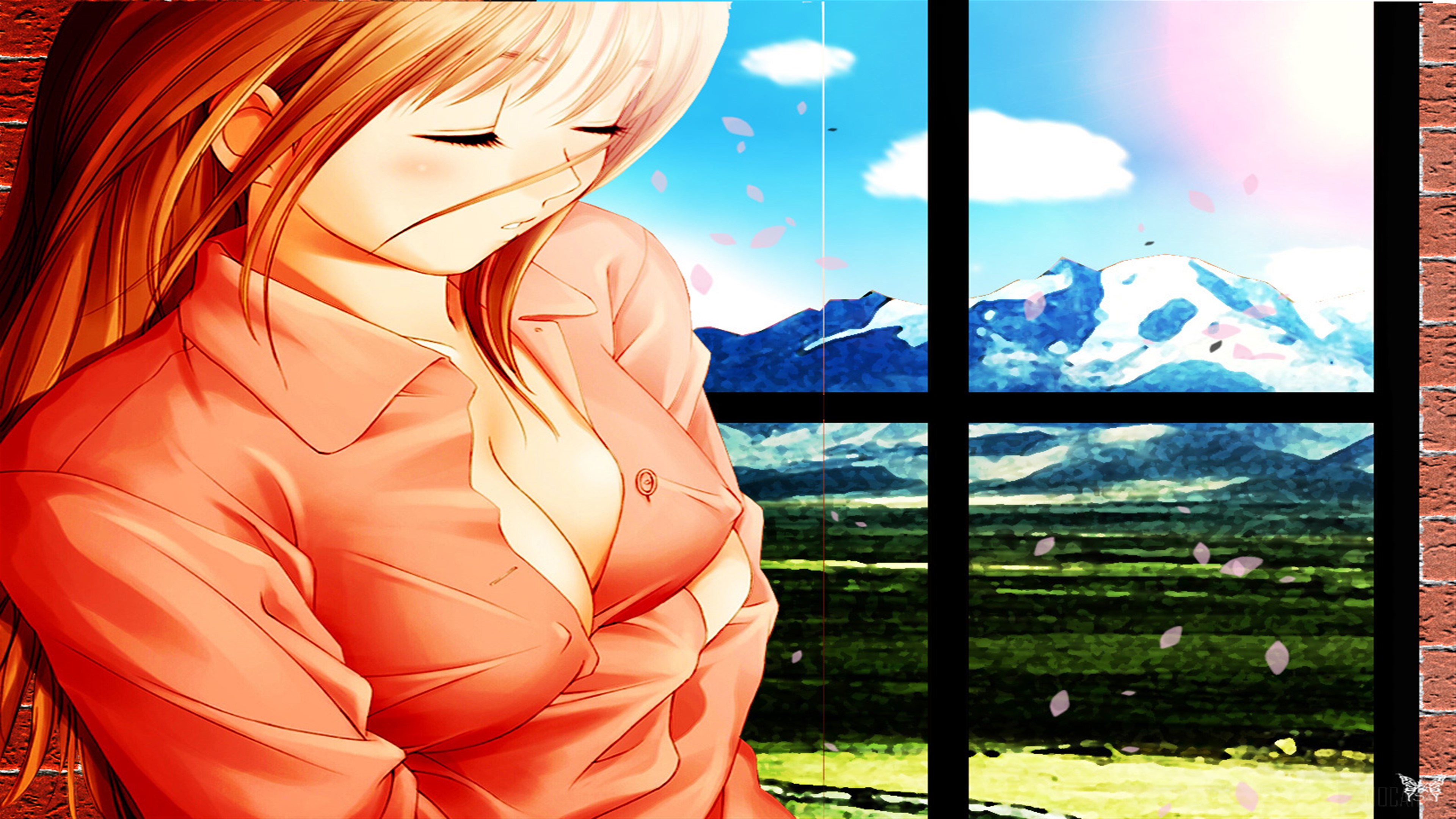 Anime Girl by the Window 4K HD Wallpaper
