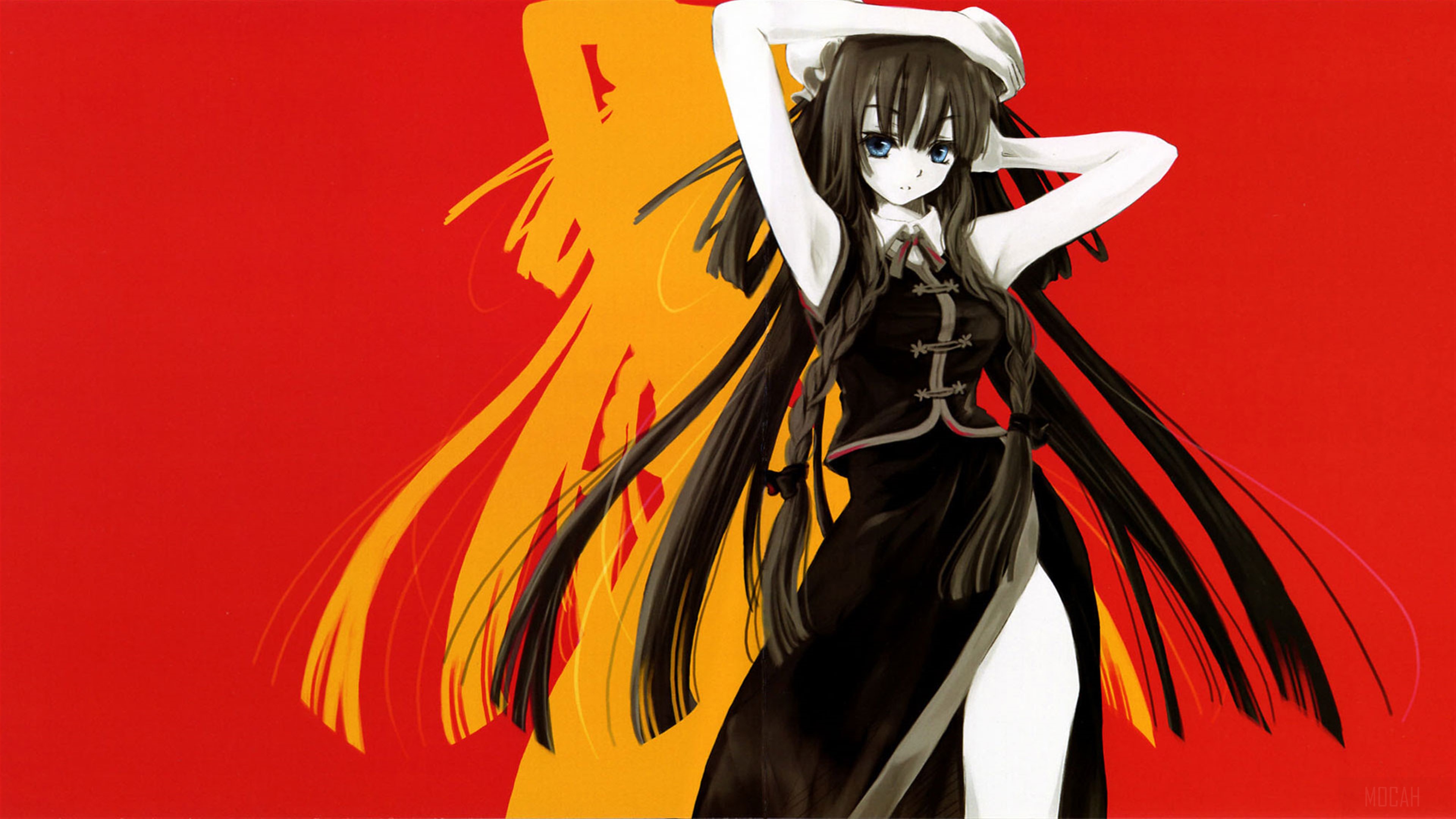 Anime Girl in Black Dress 4K HD Wallpaper