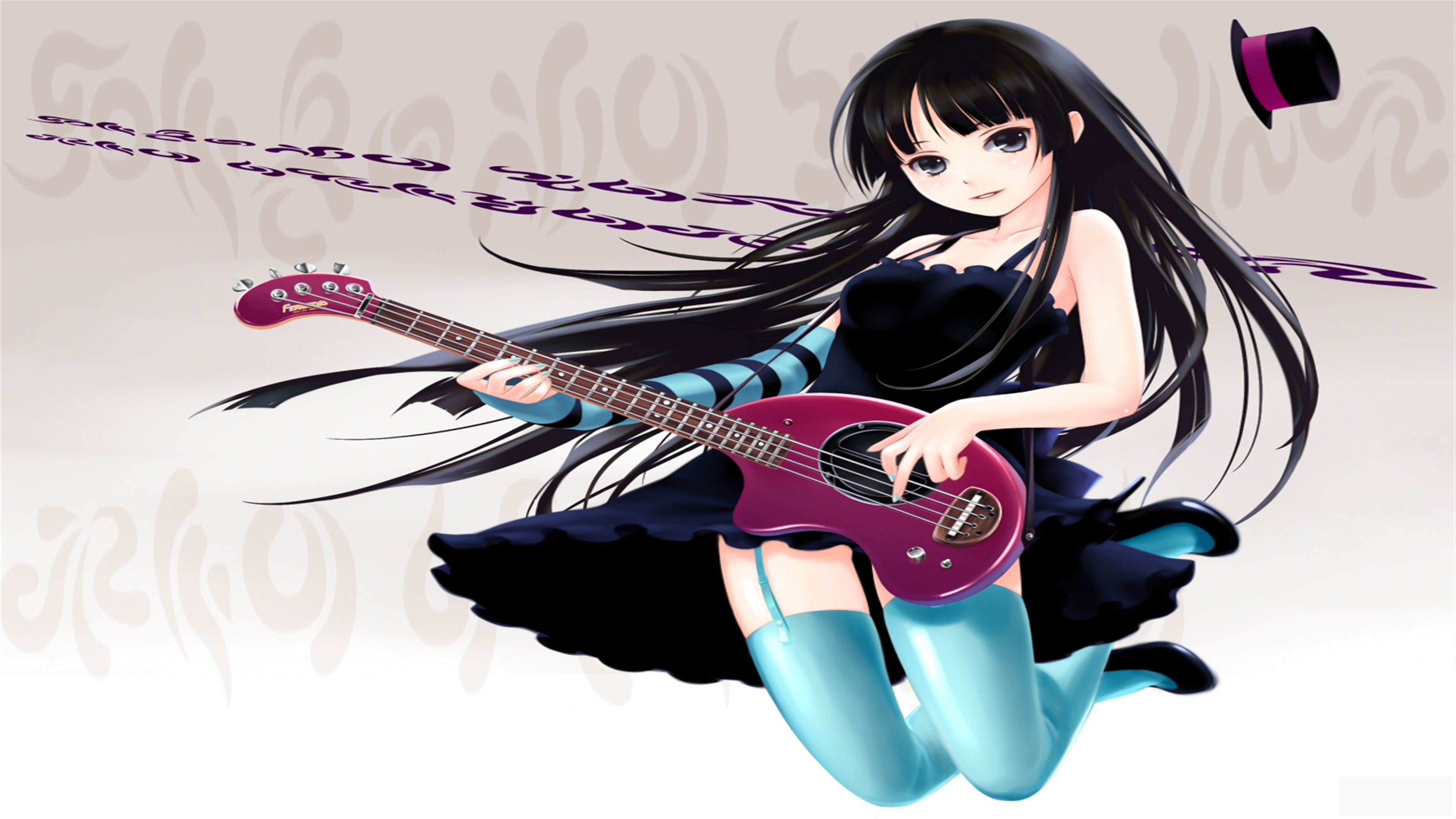 Anime Girl Playing Guitar 4K HD Wallpaper