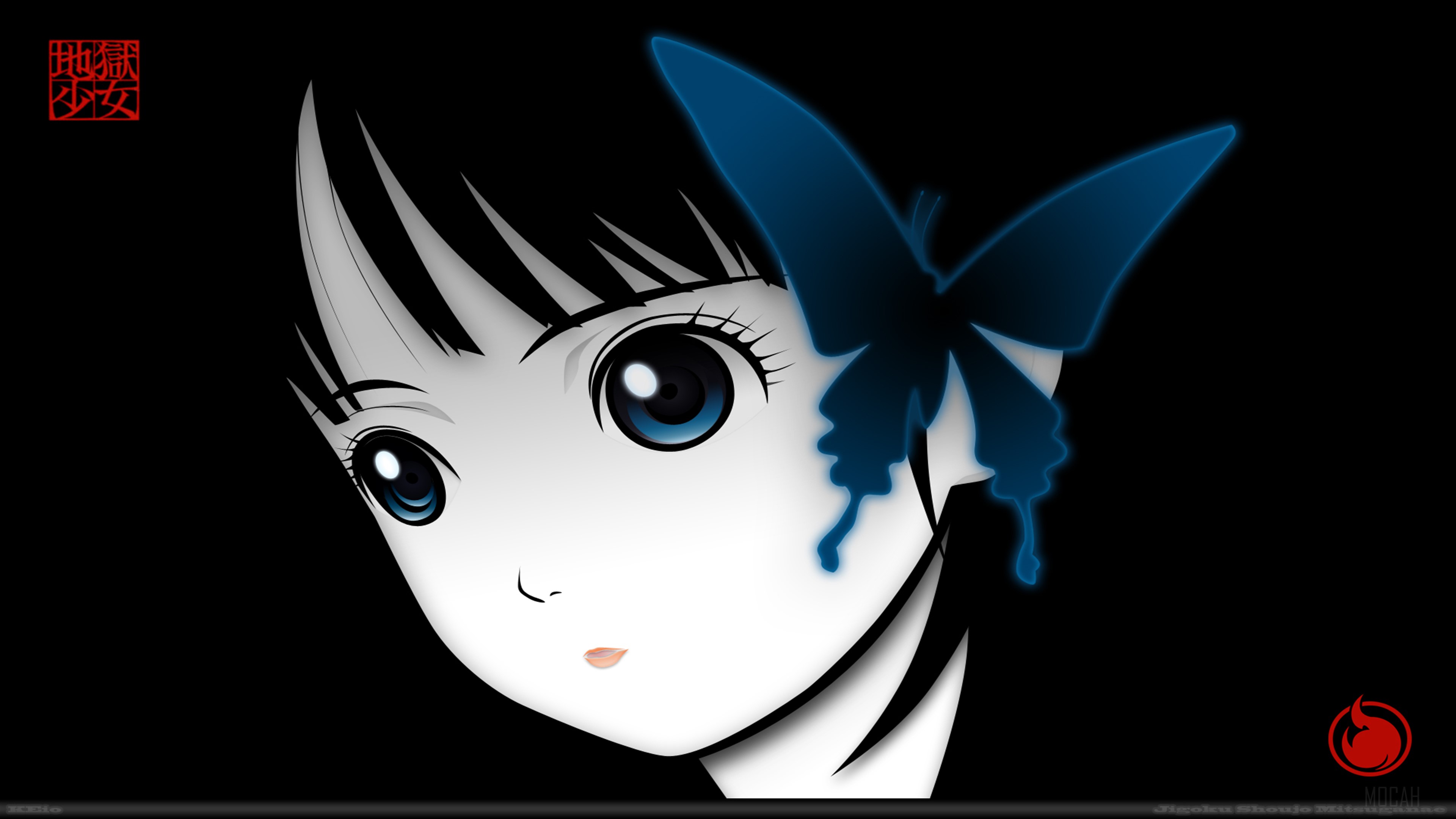 Anime Girl with Butterfly 4K HD Wallpaper