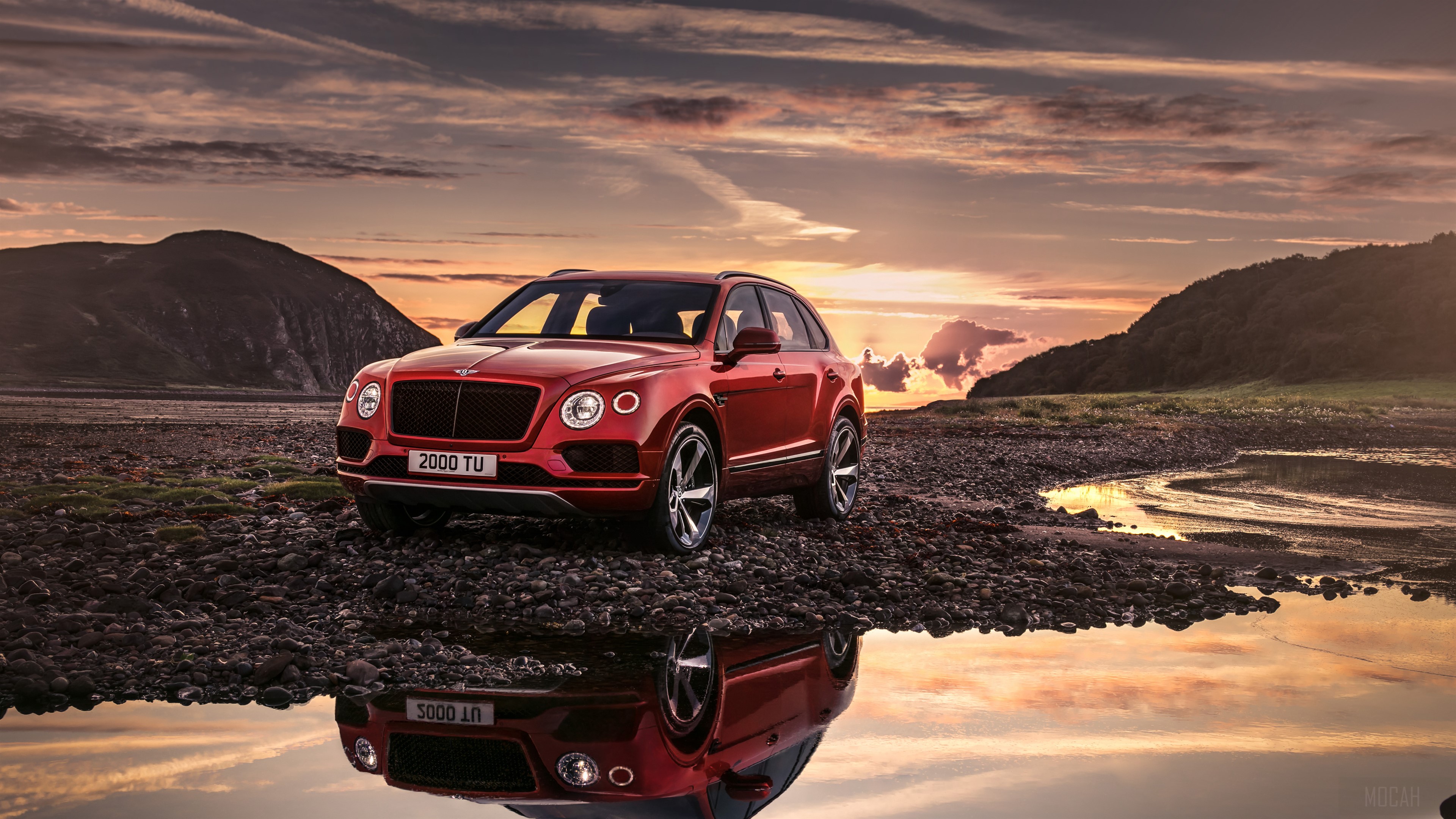 Red Bentley Bentayga V8 2019 4K HD Wallpaper