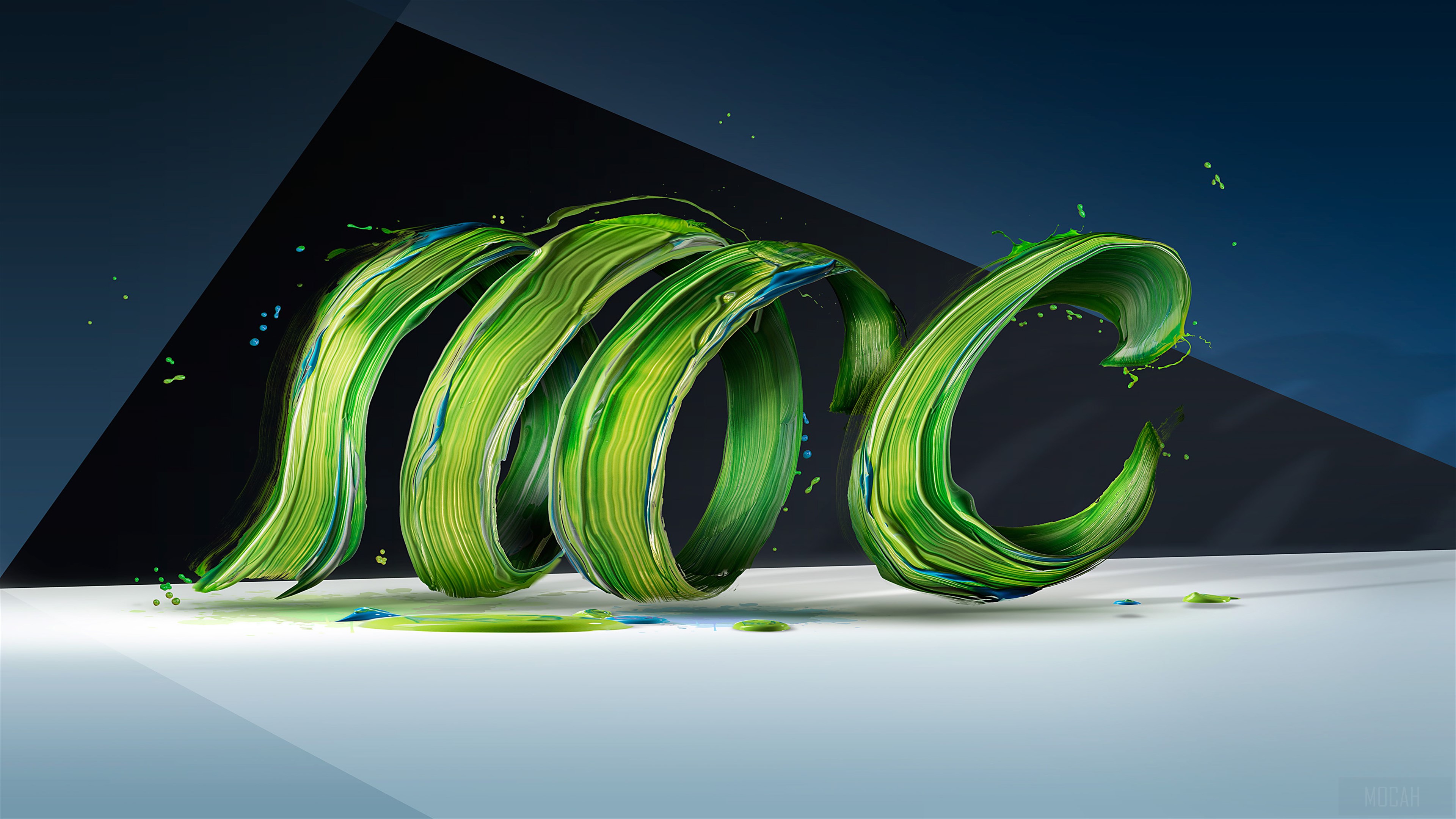 Green Paint Waves 4K HD Wallpaper