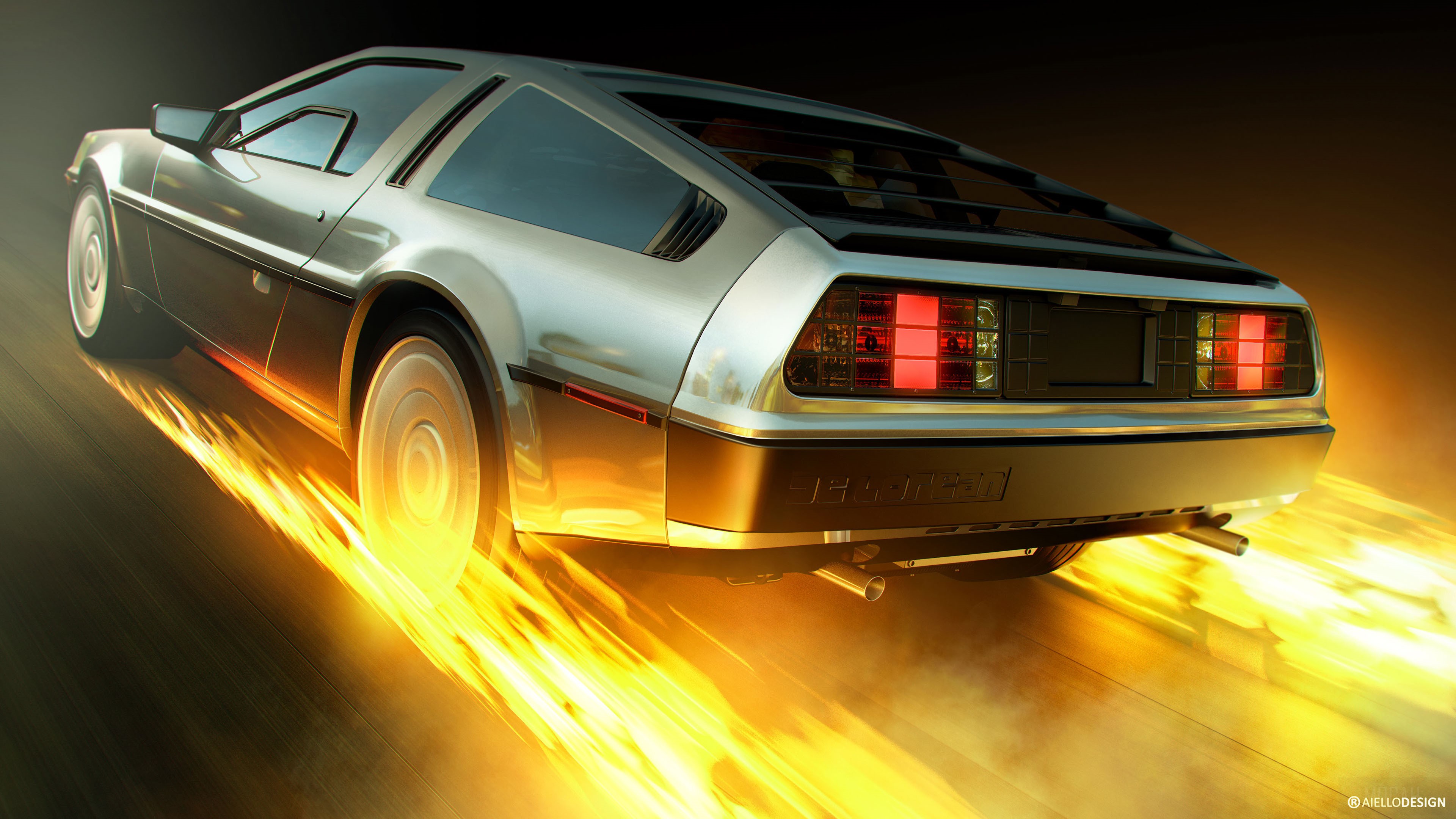DeLorean time machine Artwork HD Wallpaper