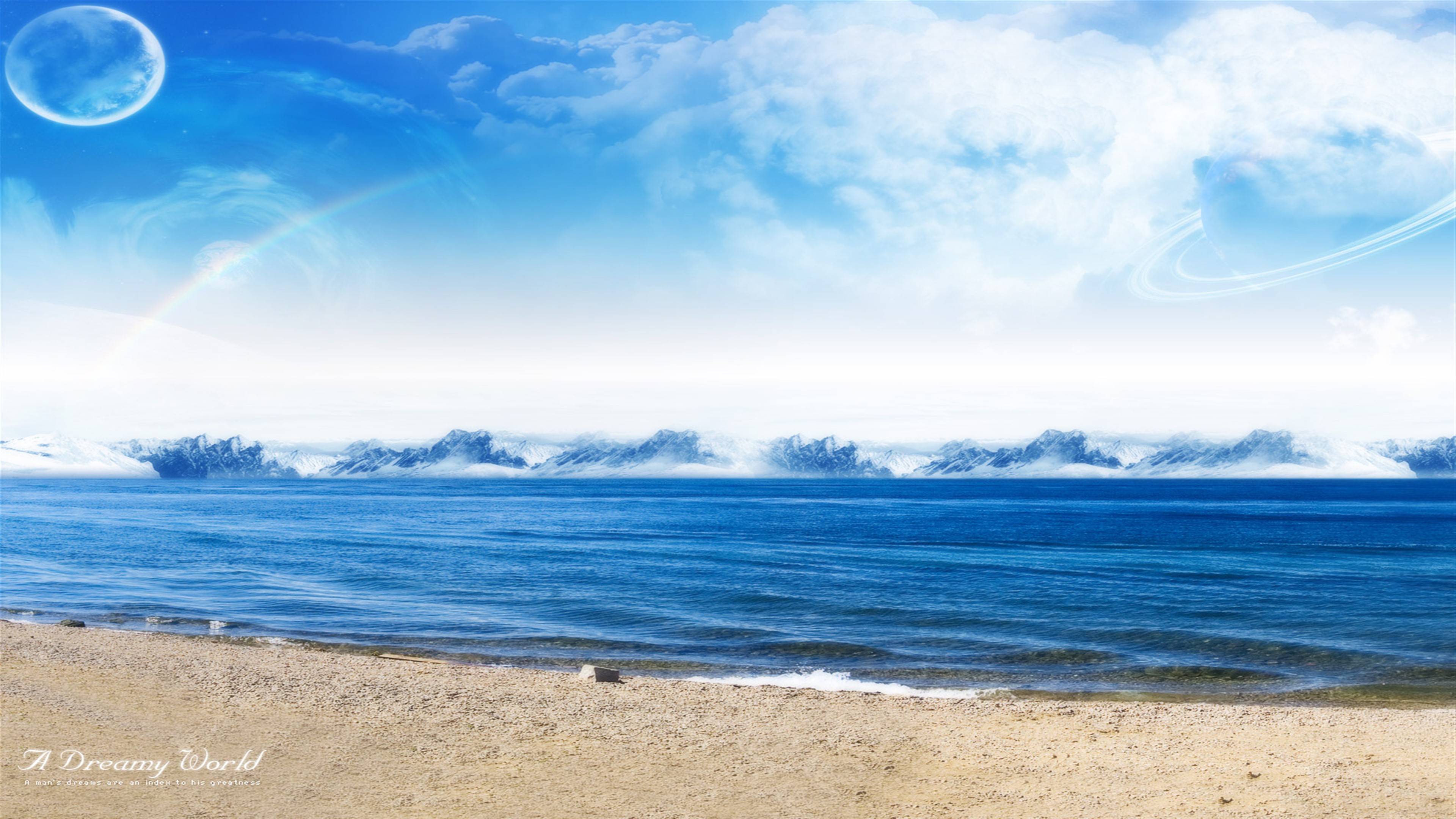 A Dreamy World Sea Shore 4K HD Wallpaper