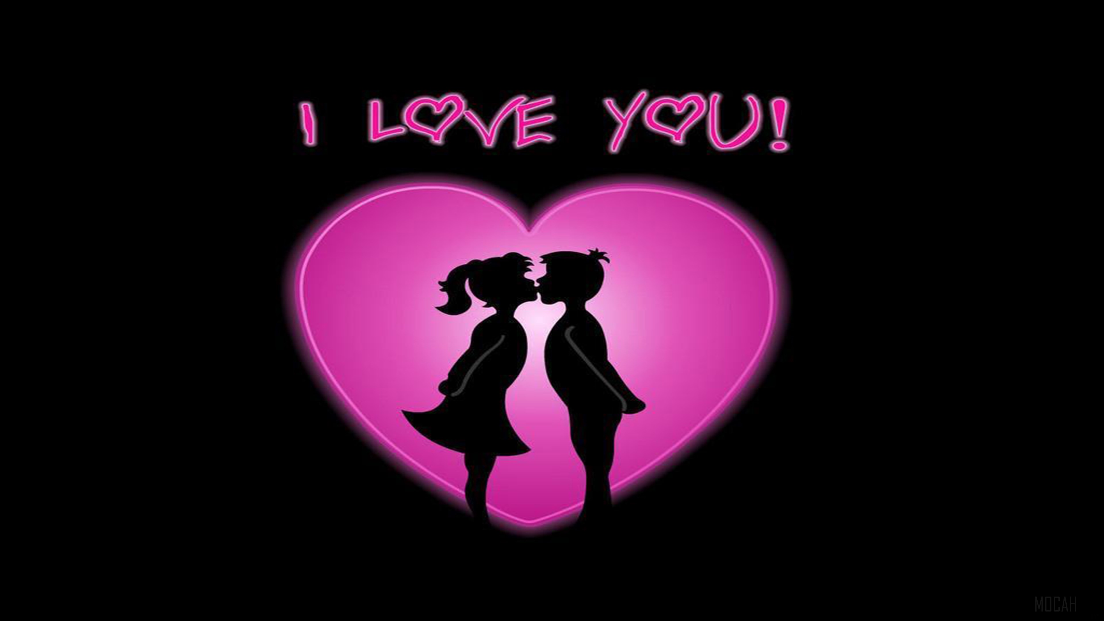 Couple Kissing Inside Heart 4K HD Wallpaper