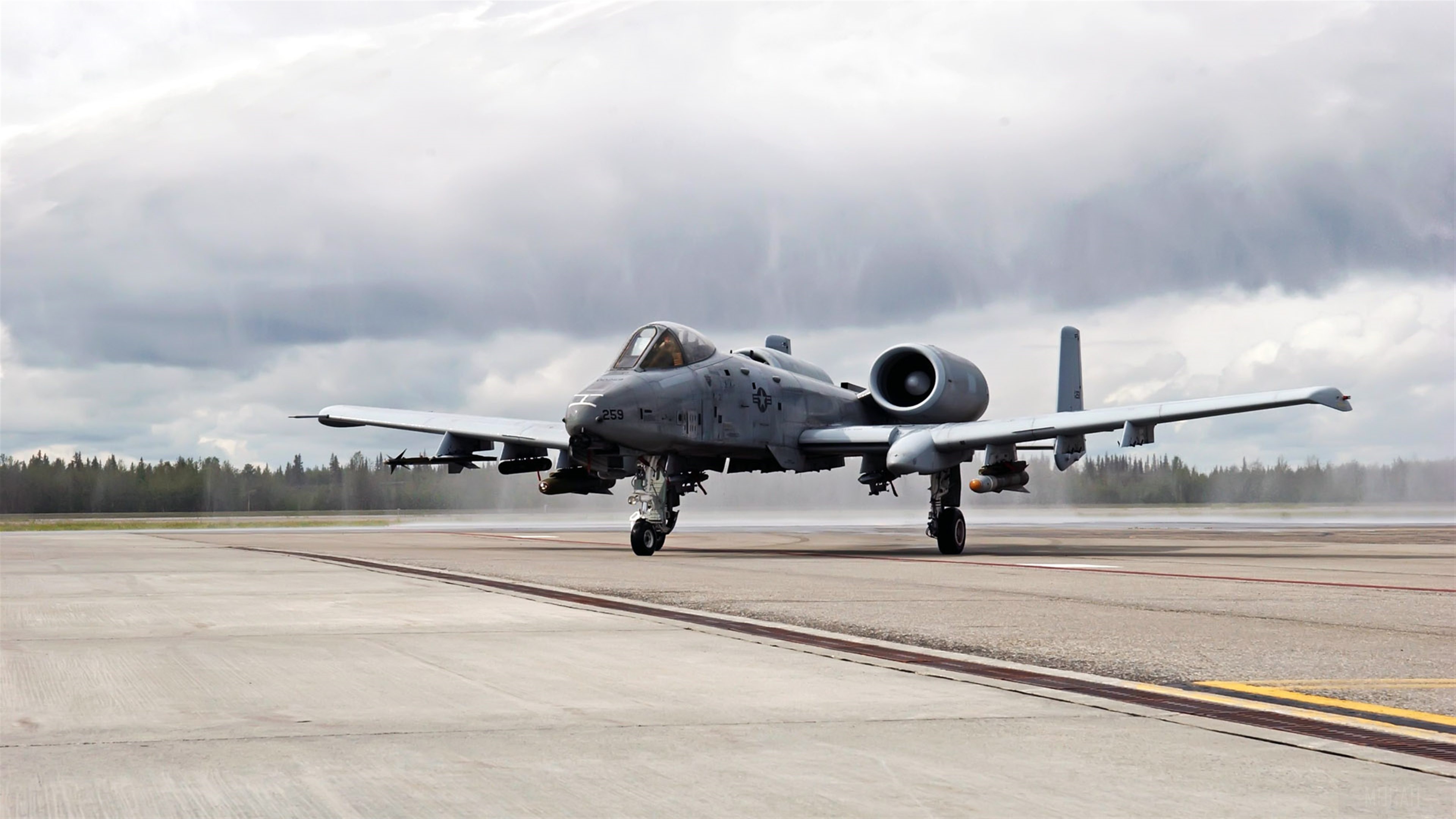 A-10 Thunderbolt II on a runway HD Wallpaper